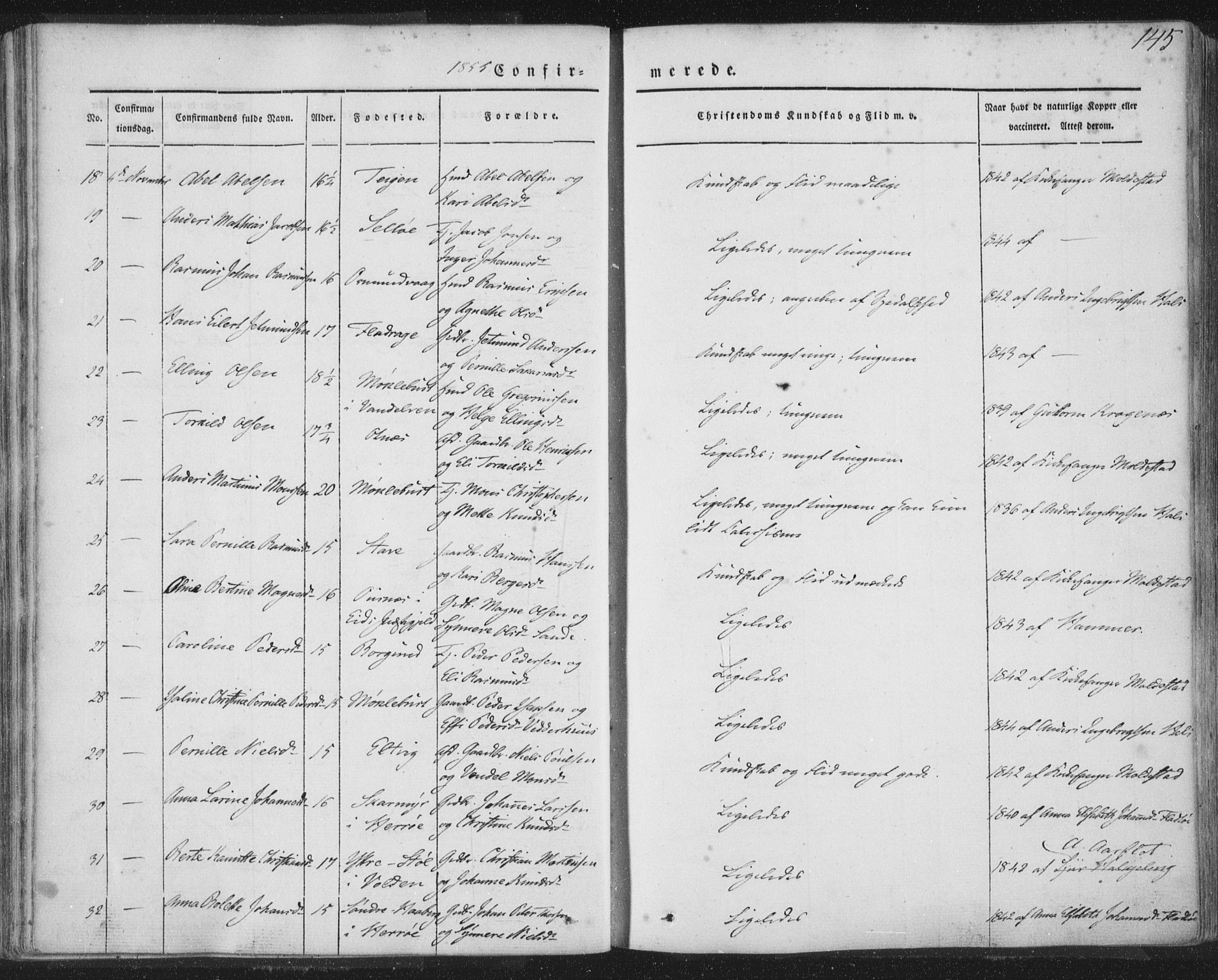 Selje sokneprestembete, AV/SAB-A-99938/H/Ha/Haa/Haaa: Ministerialbok nr. A 10, 1844-1858, s. 145