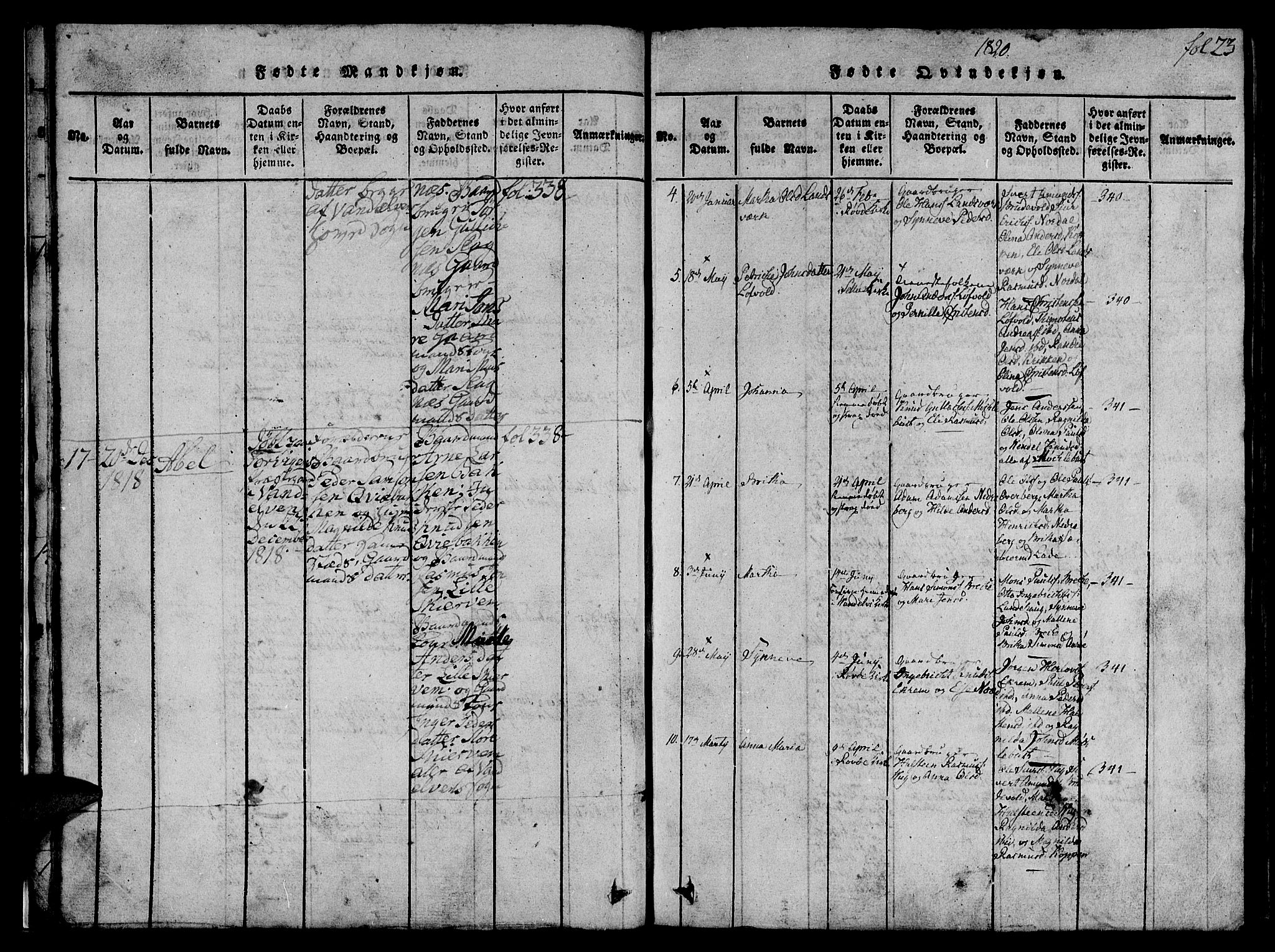 Ministerialprotokoller, klokkerbøker og fødselsregistre - Møre og Romsdal, AV/SAT-A-1454/501/L0004: Ministerialbok nr. 501A04, 1816-1831, s. 23