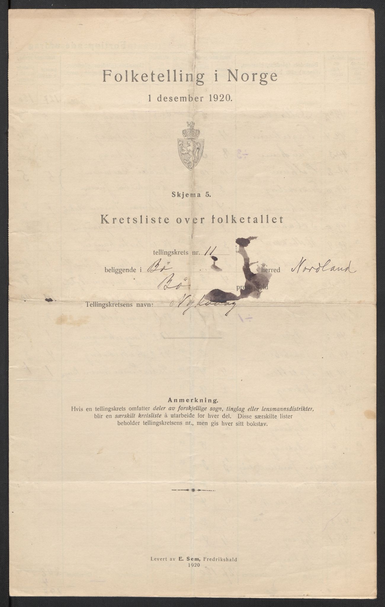 SAT, Folketelling 1920 for 1867 Bø herred, 1920, s. 46