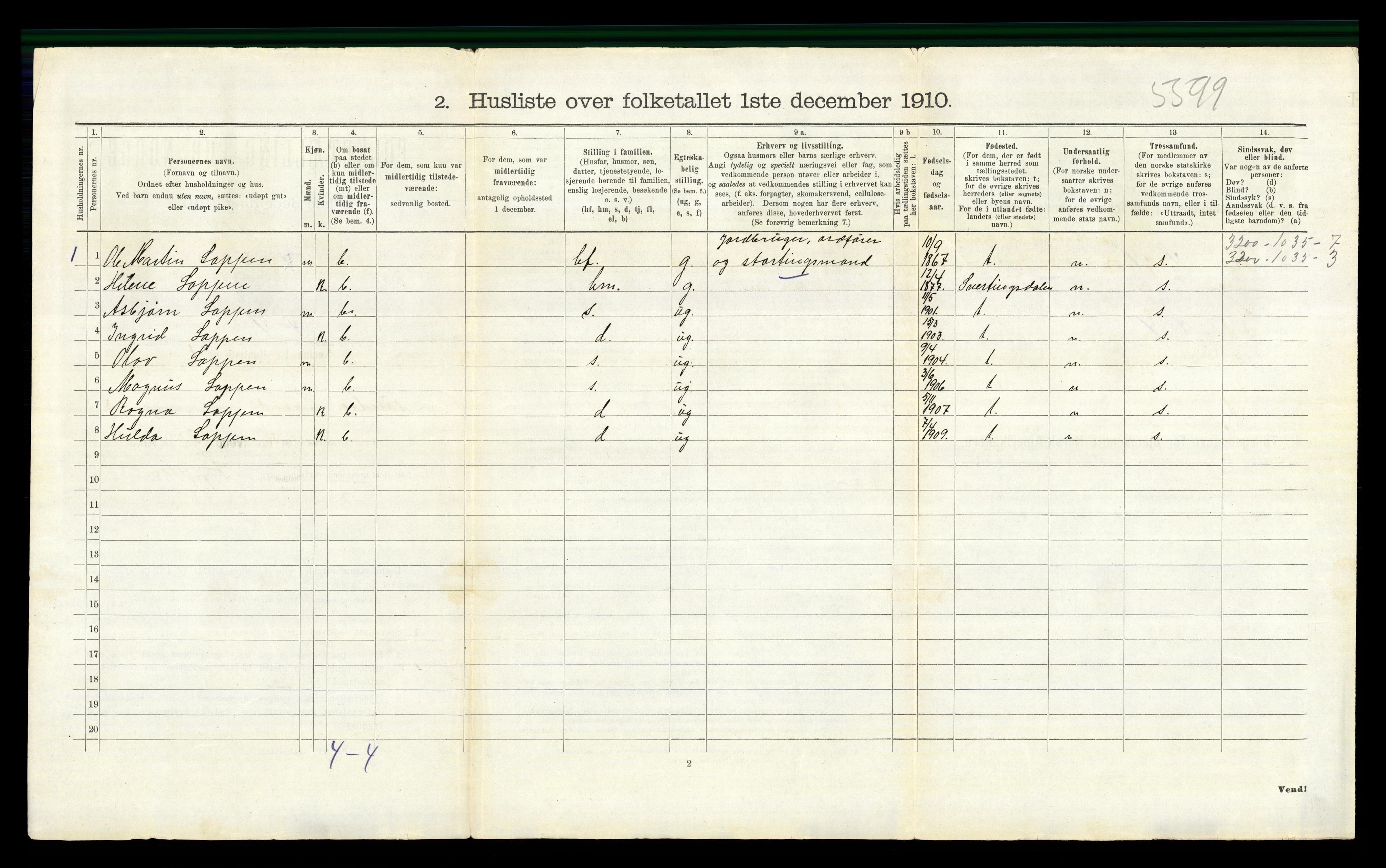 RA, Folketelling 1910 for 0536 Søndre Land herred, 1910, s. 747