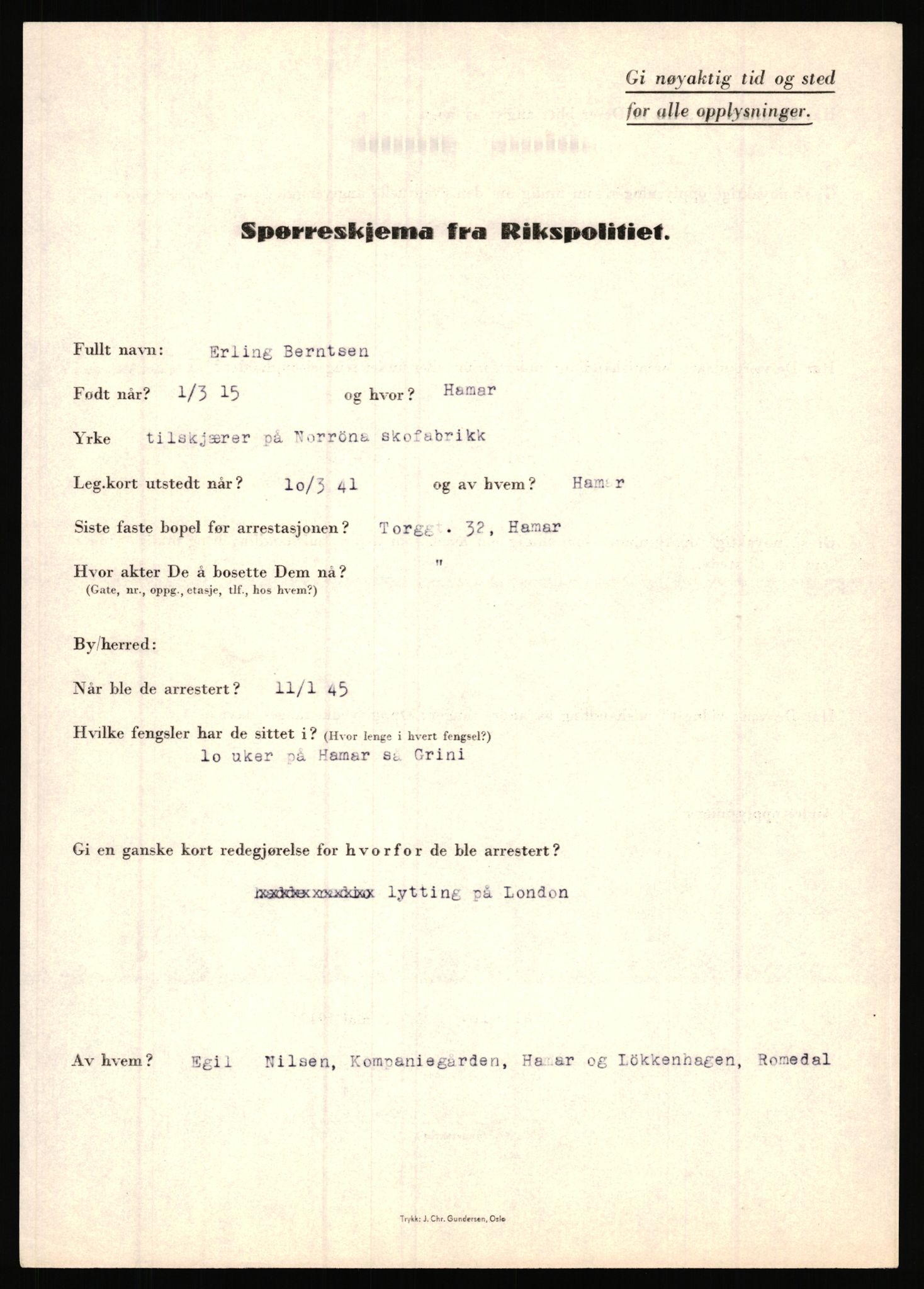 Rikspolitisjefen, AV/RA-S-1560/L/L0002: Berg, Alf - Bråthen, Thorleif, 1940-1945, s. 317