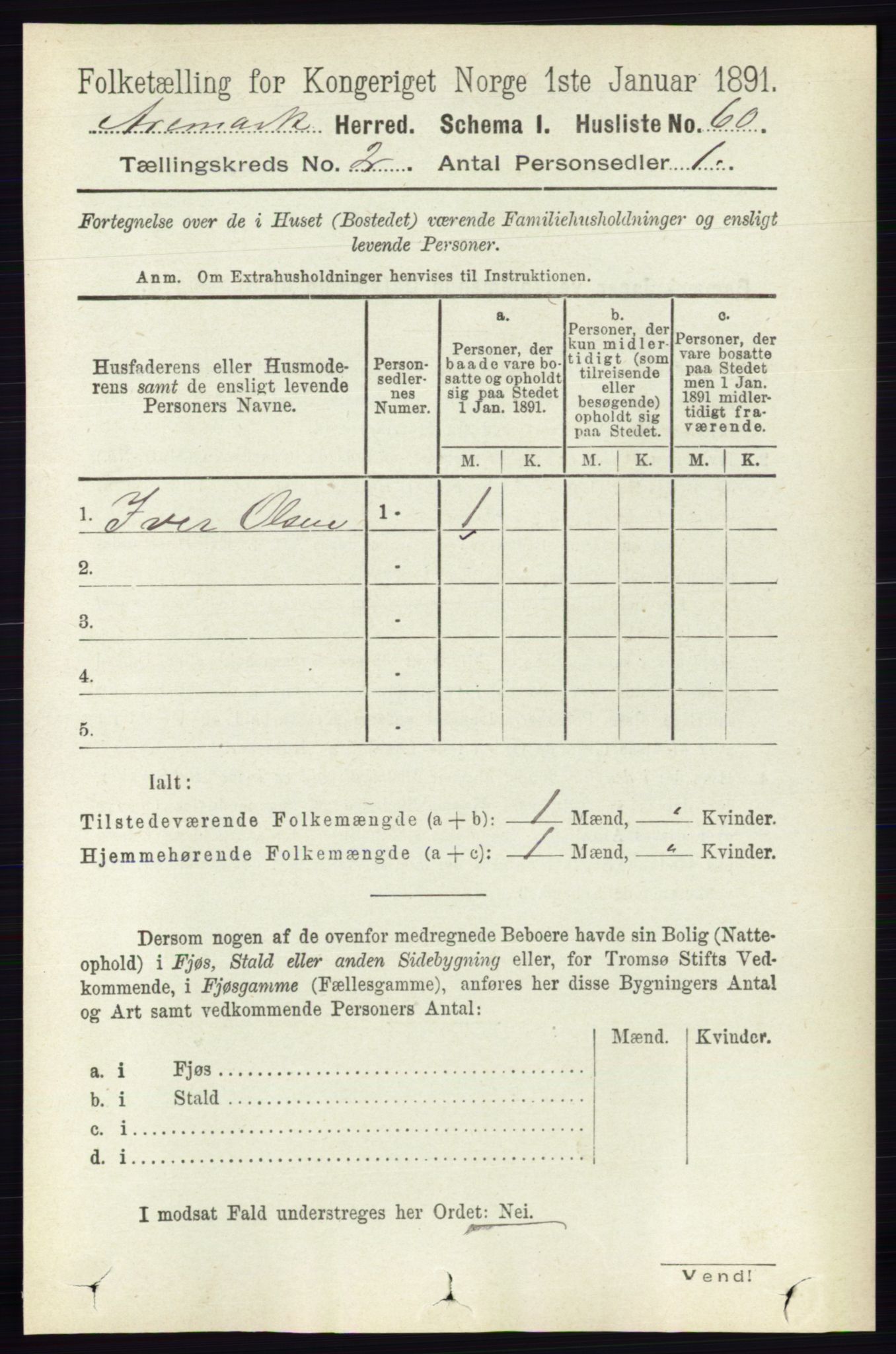 RA, Folketelling 1891 for 0118 Aremark herred, 1891, s. 839
