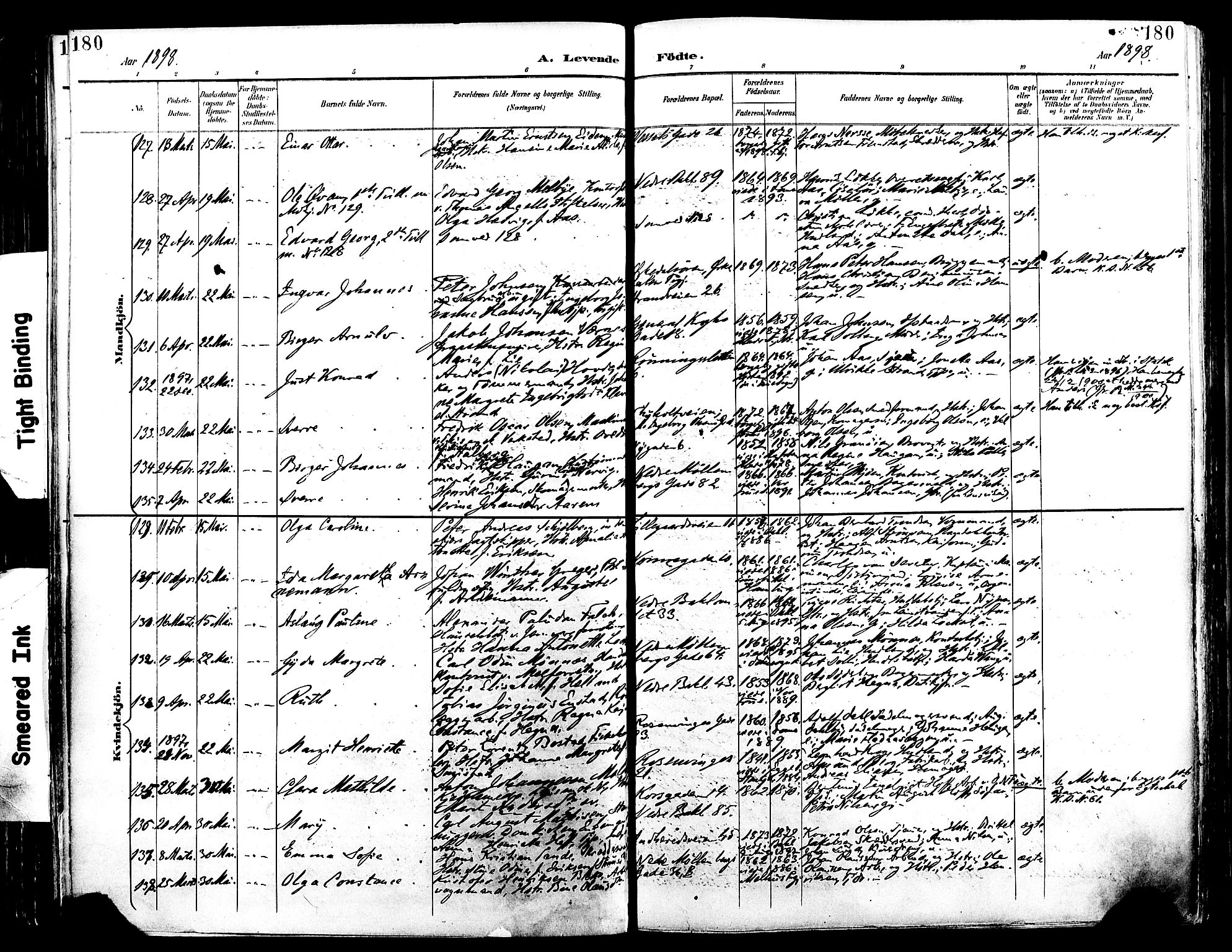 Ministerialprotokoller, klokkerbøker og fødselsregistre - Sør-Trøndelag, SAT/A-1456/604/L0197: Ministerialbok nr. 604A18, 1893-1900, s. 180