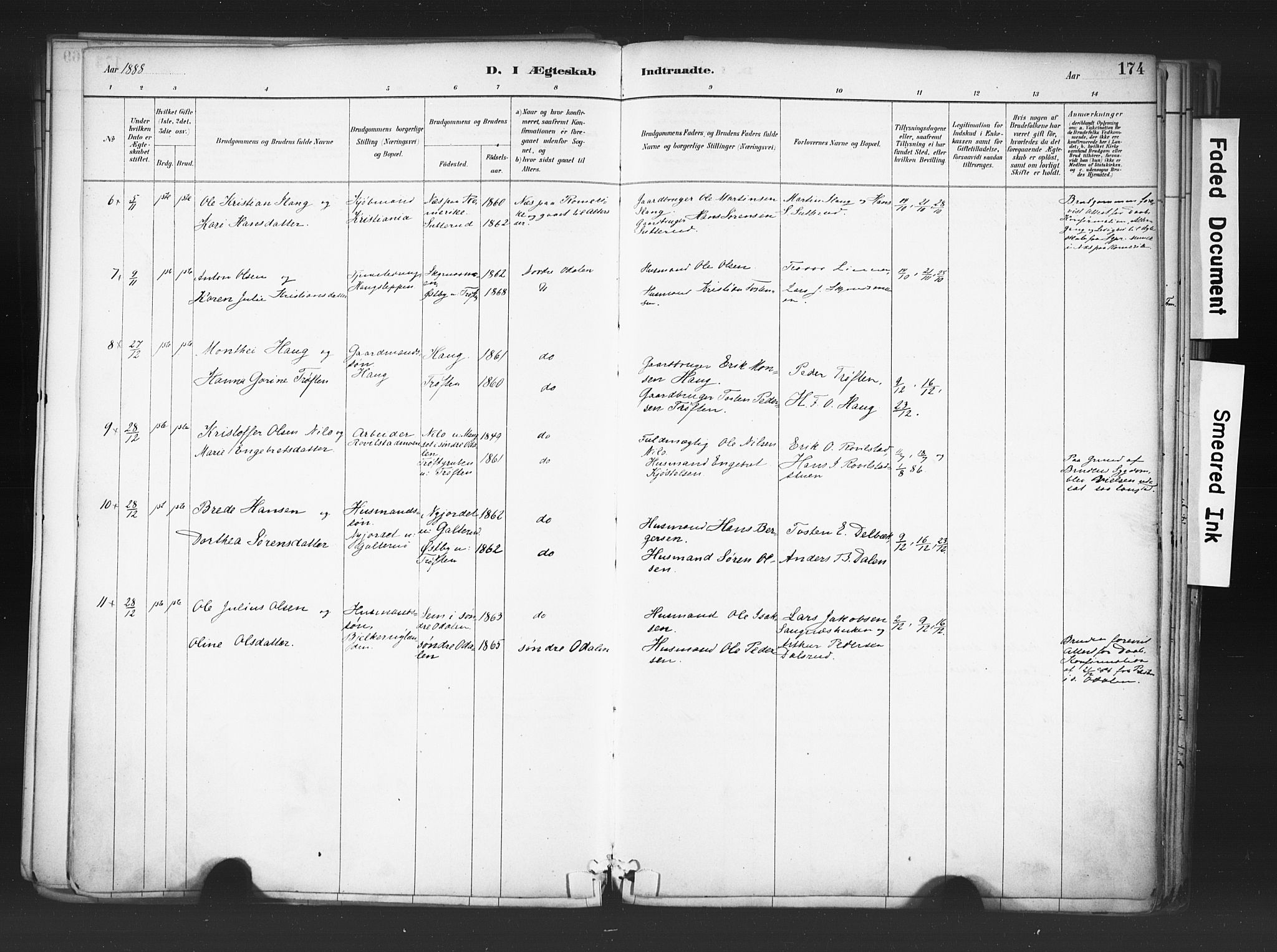 Nord-Odal prestekontor, AV/SAH-PREST-032/H/Ha/Haa/L0006: Ministerialbok nr. 6, 1886-1901, s. 174