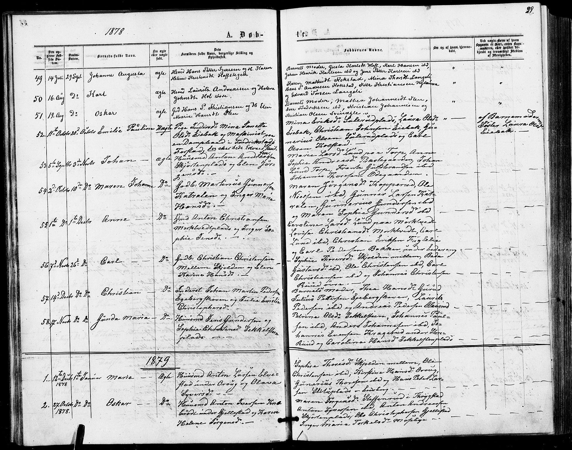 Askim prestekontor Kirkebøker, AV/SAO-A-10900/F/Fa/L0006: Ministerialbok nr. 6, 1874-1881, s. 29