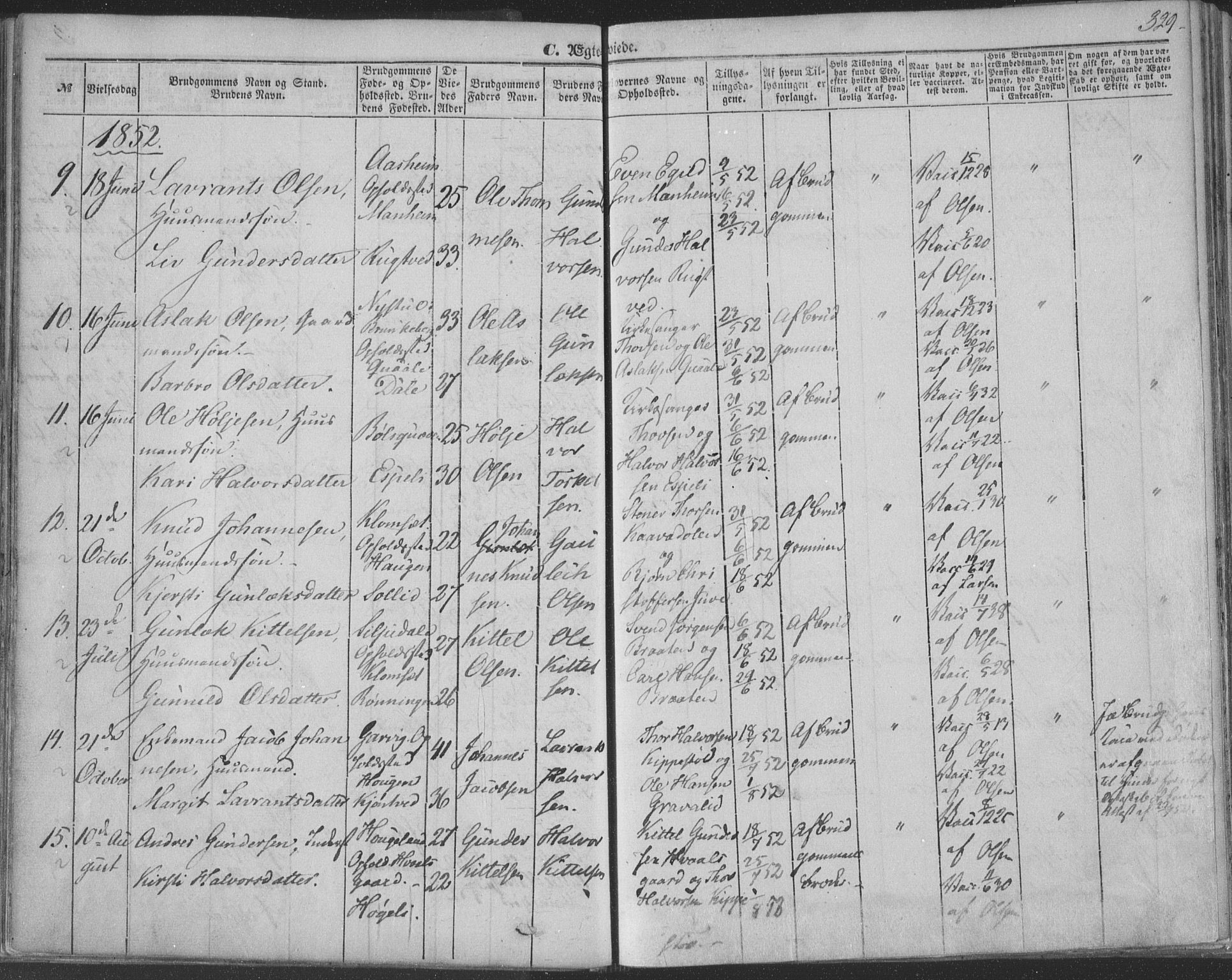 Seljord kirkebøker, AV/SAKO-A-20/F/Fa/L012b: Ministerialbok nr. I 12B, 1850-1865, s. 329