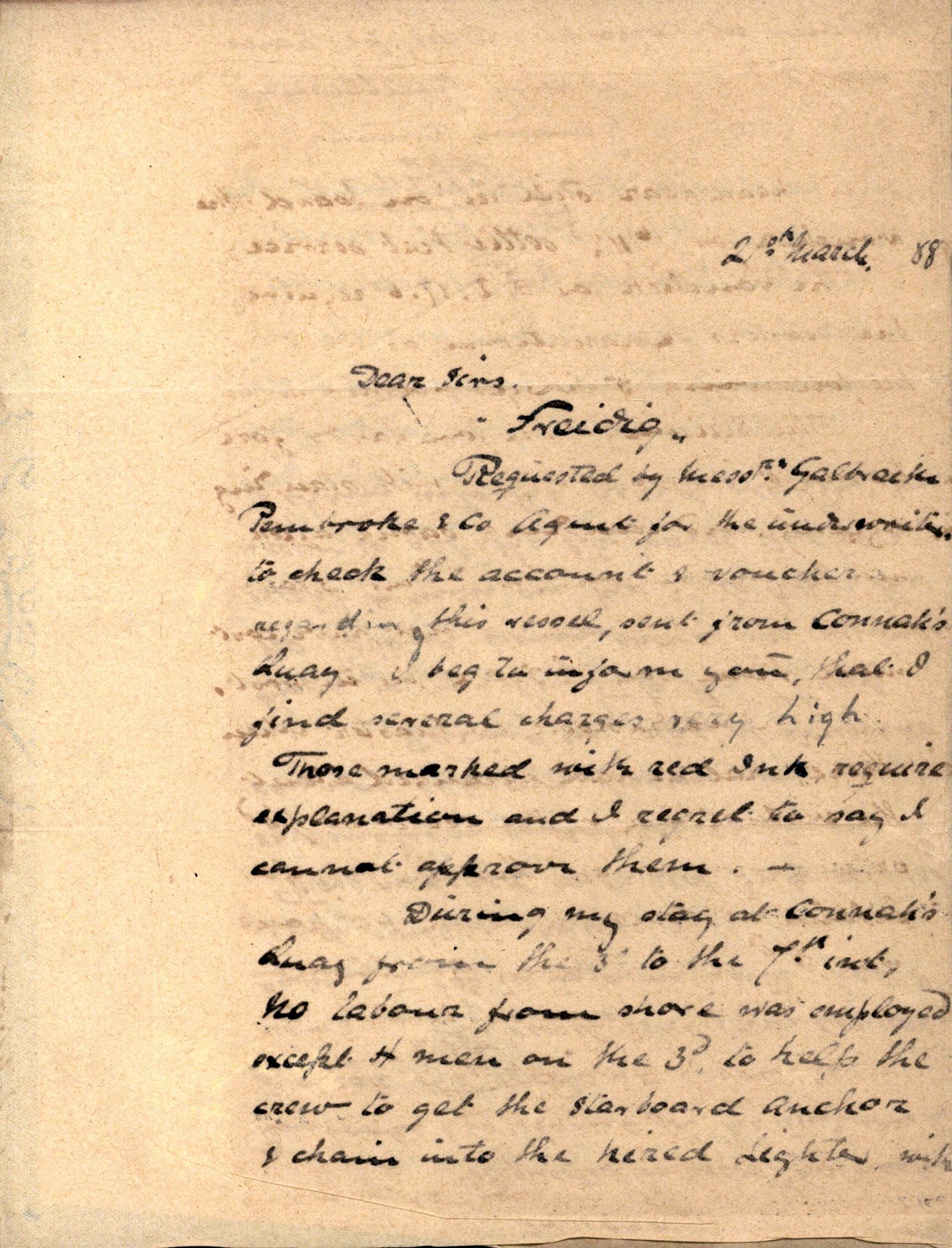 Pa 63 - Østlandske skibsassuranceforening, VEMU/A-1079/G/Ga/L0023/0002: Havaridokumenter / Flora, Frank, Freidig, Sophie, Wilhelmine, 1888, s. 36