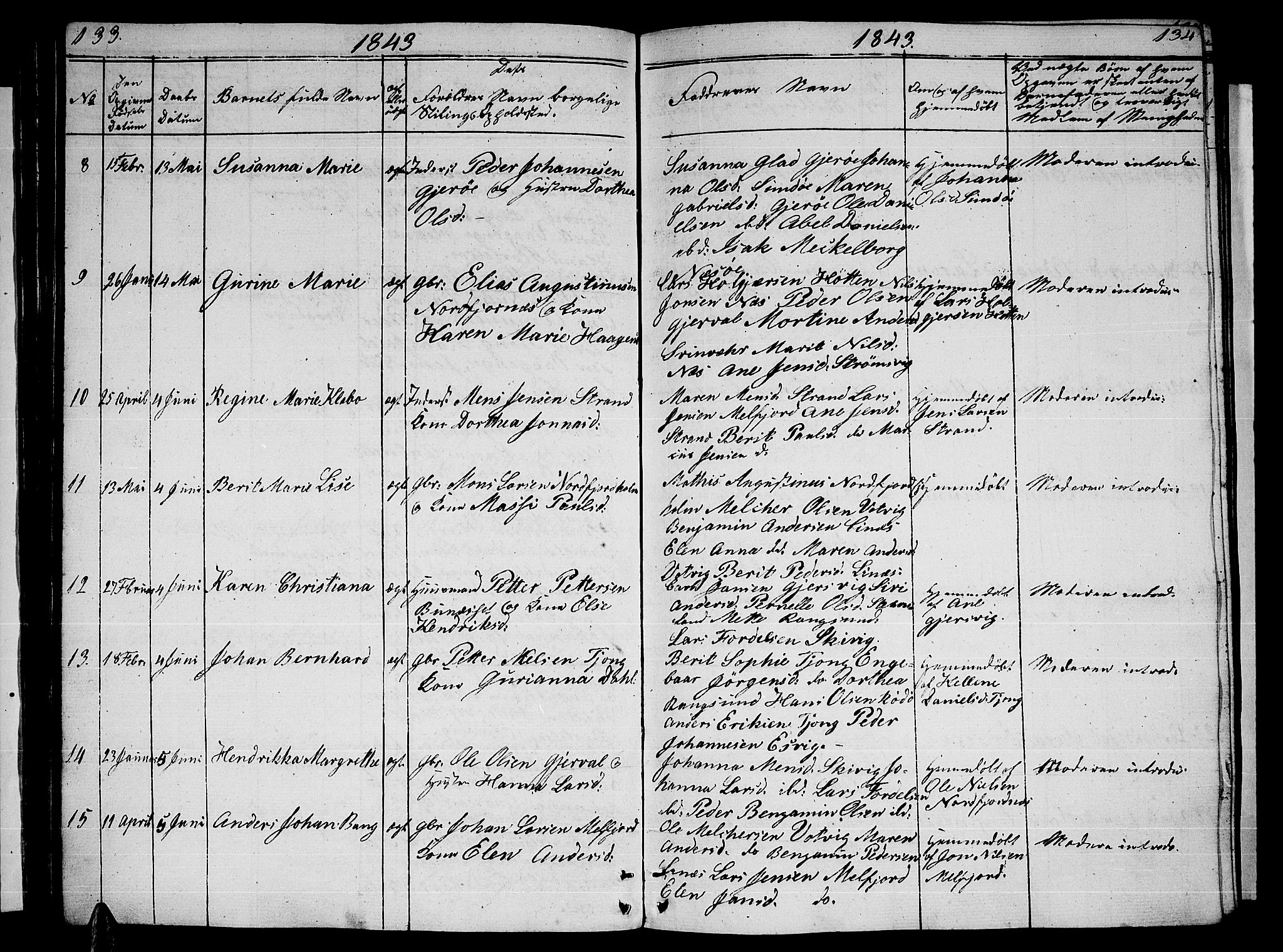 Ministerialprotokoller, klokkerbøker og fødselsregistre - Nordland, AV/SAT-A-1459/841/L0618: Klokkerbok nr. 841C02, 1833-1855, s. 133-134