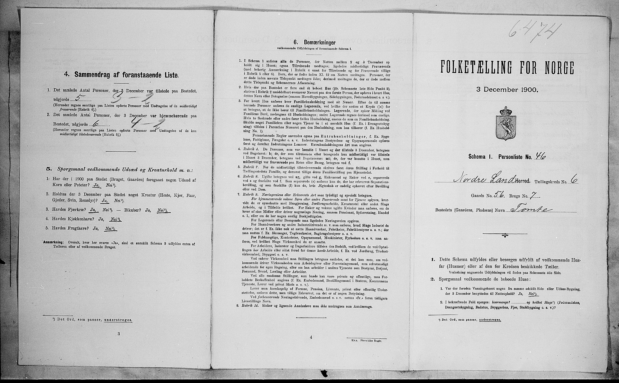 SAH, Folketelling 1900 for 0538 Nordre Land herred, 1900, s. 789