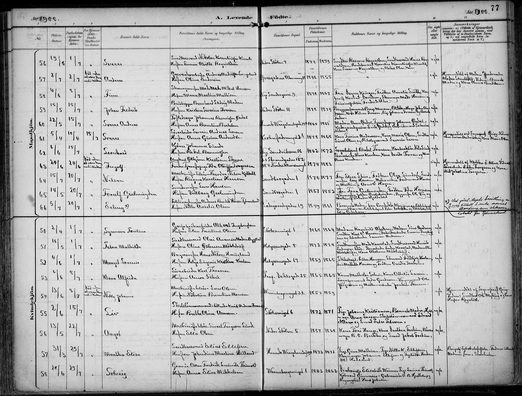Mariakirken Sokneprestembete, AV/SAB-A-76901/H/Hab/L0005: Klokkerbok nr. A 5, 1893-1913, s. 77