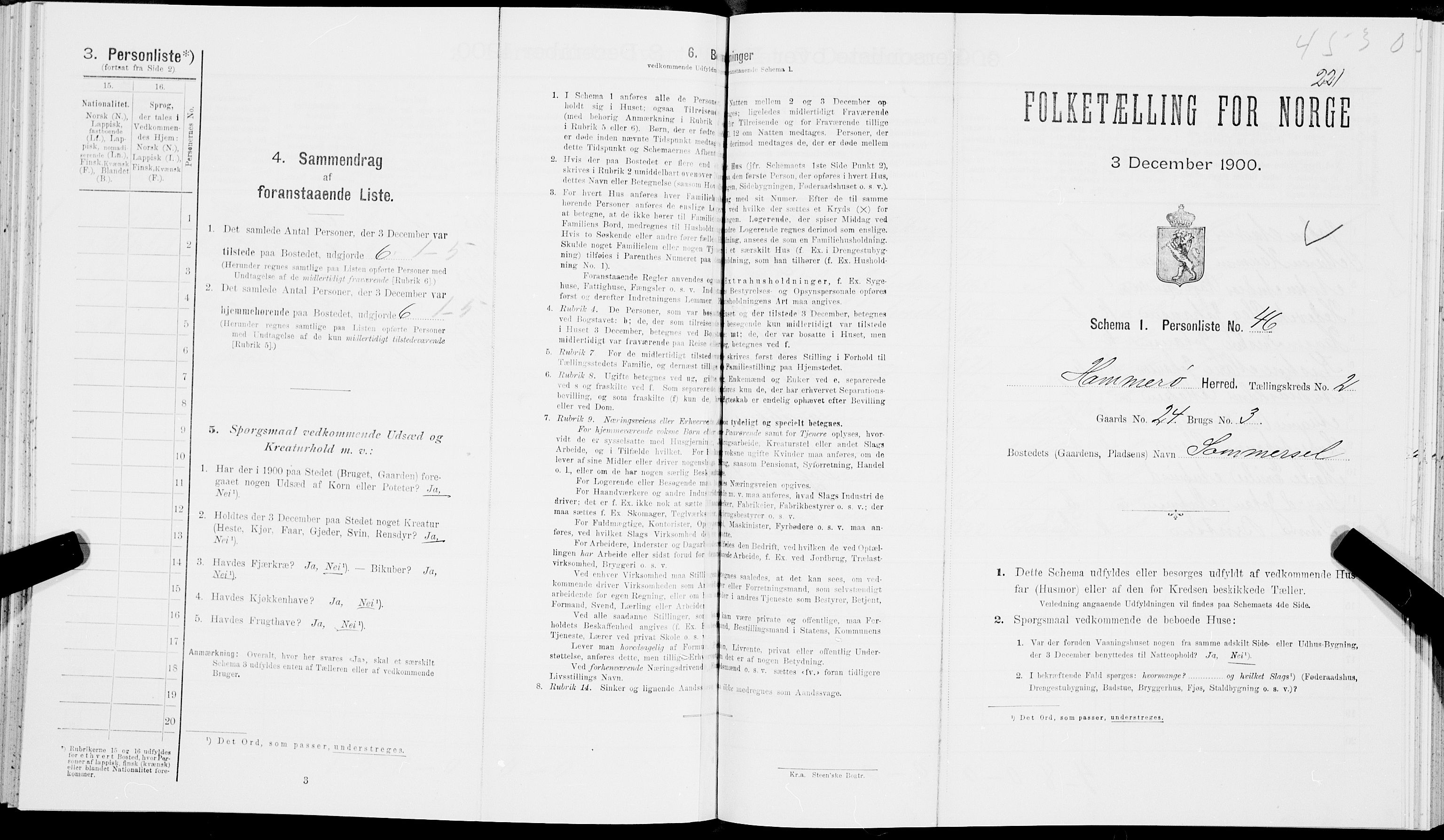 SAT, Folketelling 1900 for 1849 Hamarøy herred, 1900, s. 238