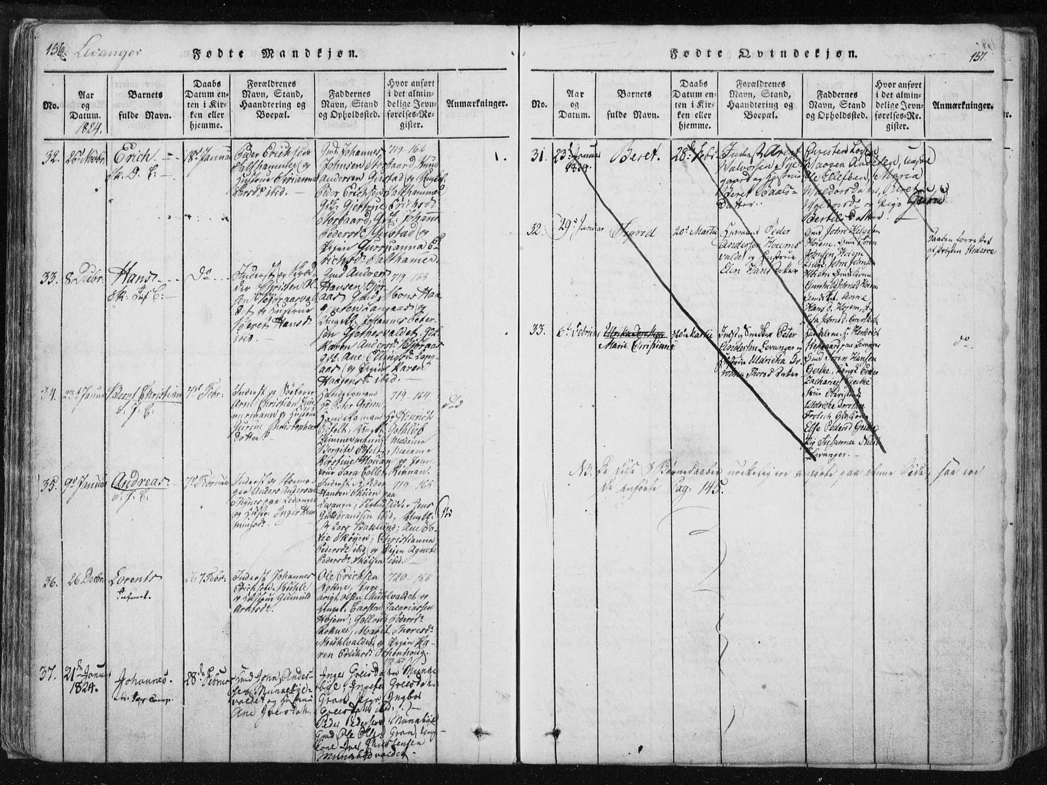 Ministerialprotokoller, klokkerbøker og fødselsregistre - Nord-Trøndelag, AV/SAT-A-1458/717/L0148: Ministerialbok nr. 717A04 /2, 1816-1825, s. 156-157
