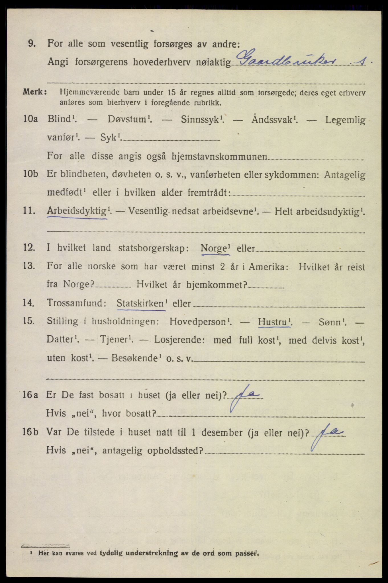 SAK, Folketelling 1920 for 1039 Herad herred, 1920, s. 1295