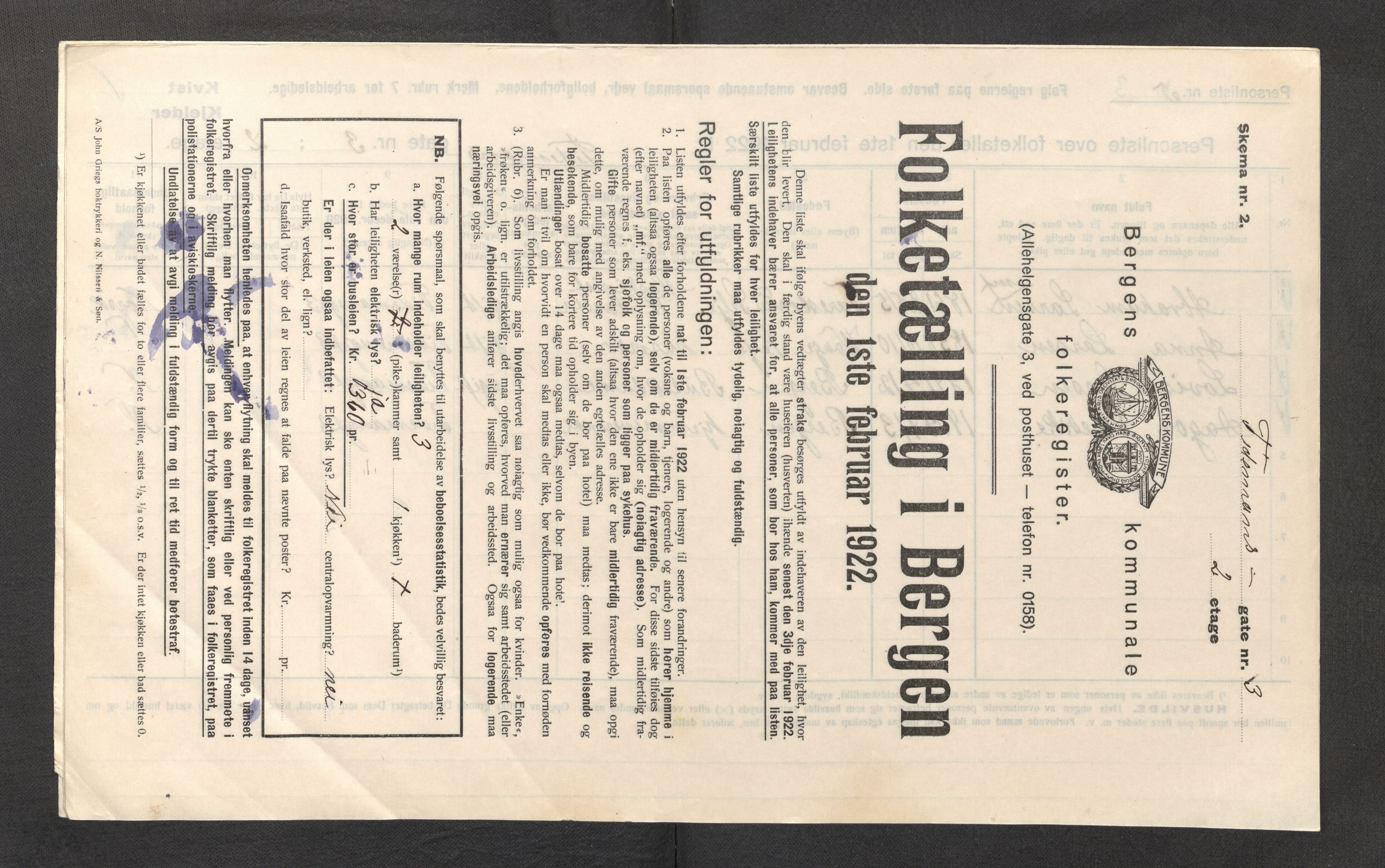 SAB, Kommunal folketelling 1922 for Bergen kjøpstad, 1922, s. 43957