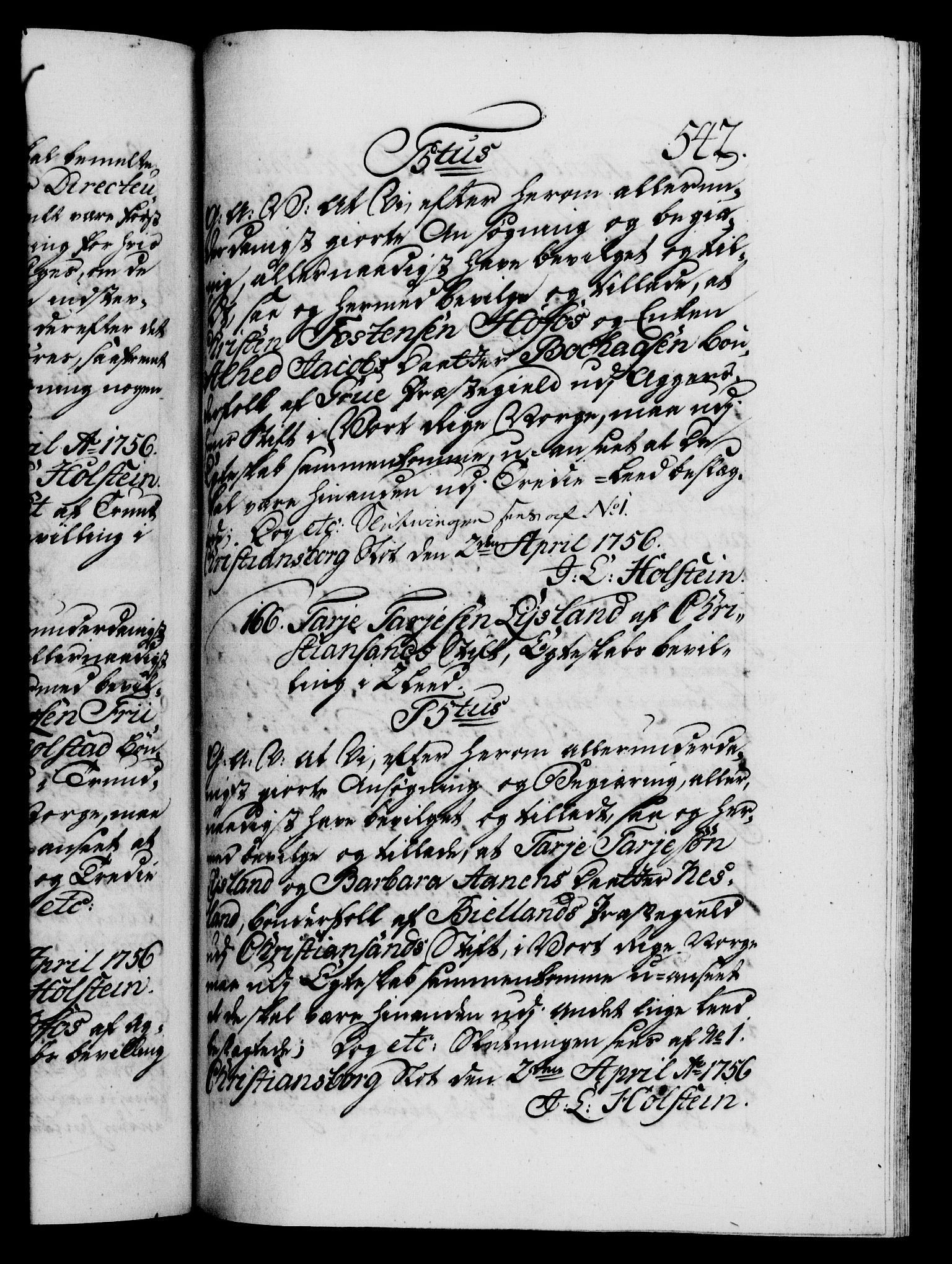 Danske Kanselli 1572-1799, RA/EA-3023/F/Fc/Fca/Fcaa/L0039: Norske registre, 1755-1756, s. 542a