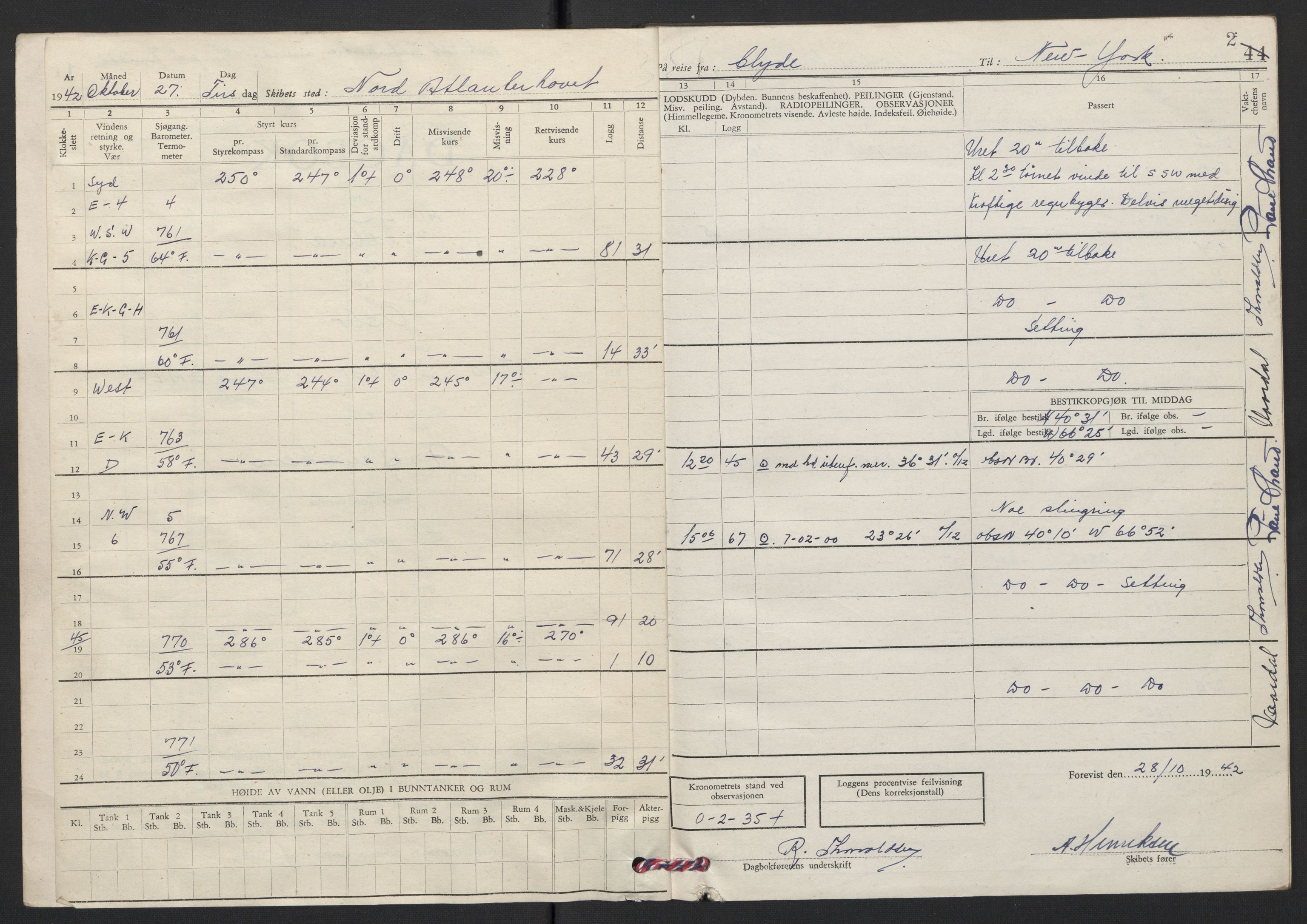 Nortraship, Skipsdagbøker, AV/RA-S-2168/F/L0186/0006: Boknr. 920 - 926 / Boknr. 925 Velma, 1942