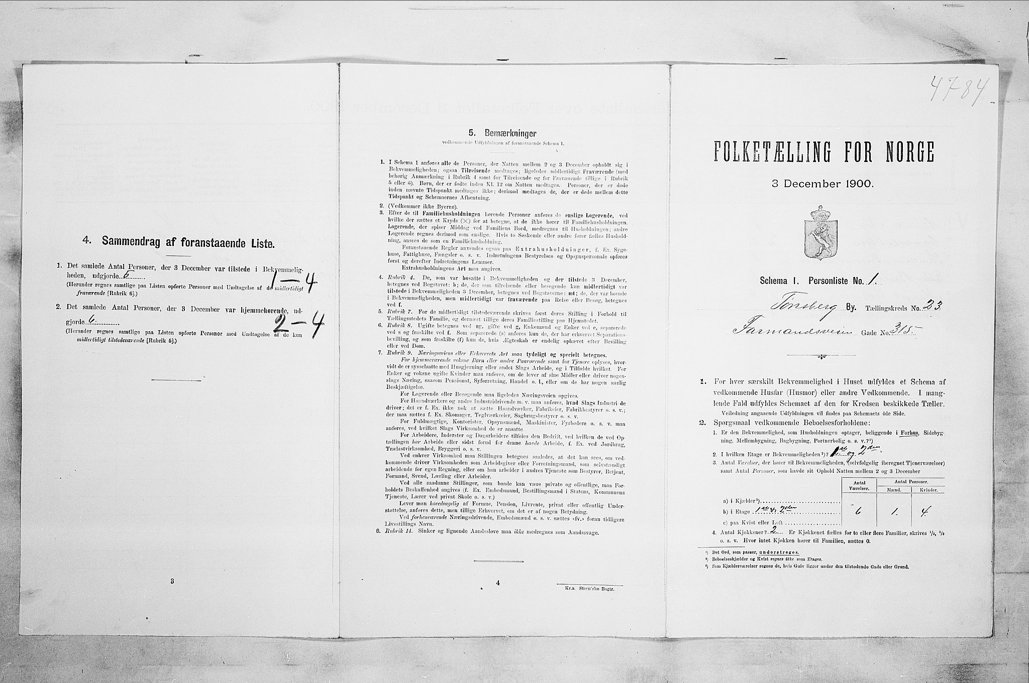RA, Folketelling 1900 for 0705 Tønsberg kjøpstad, 1900, s. 3580