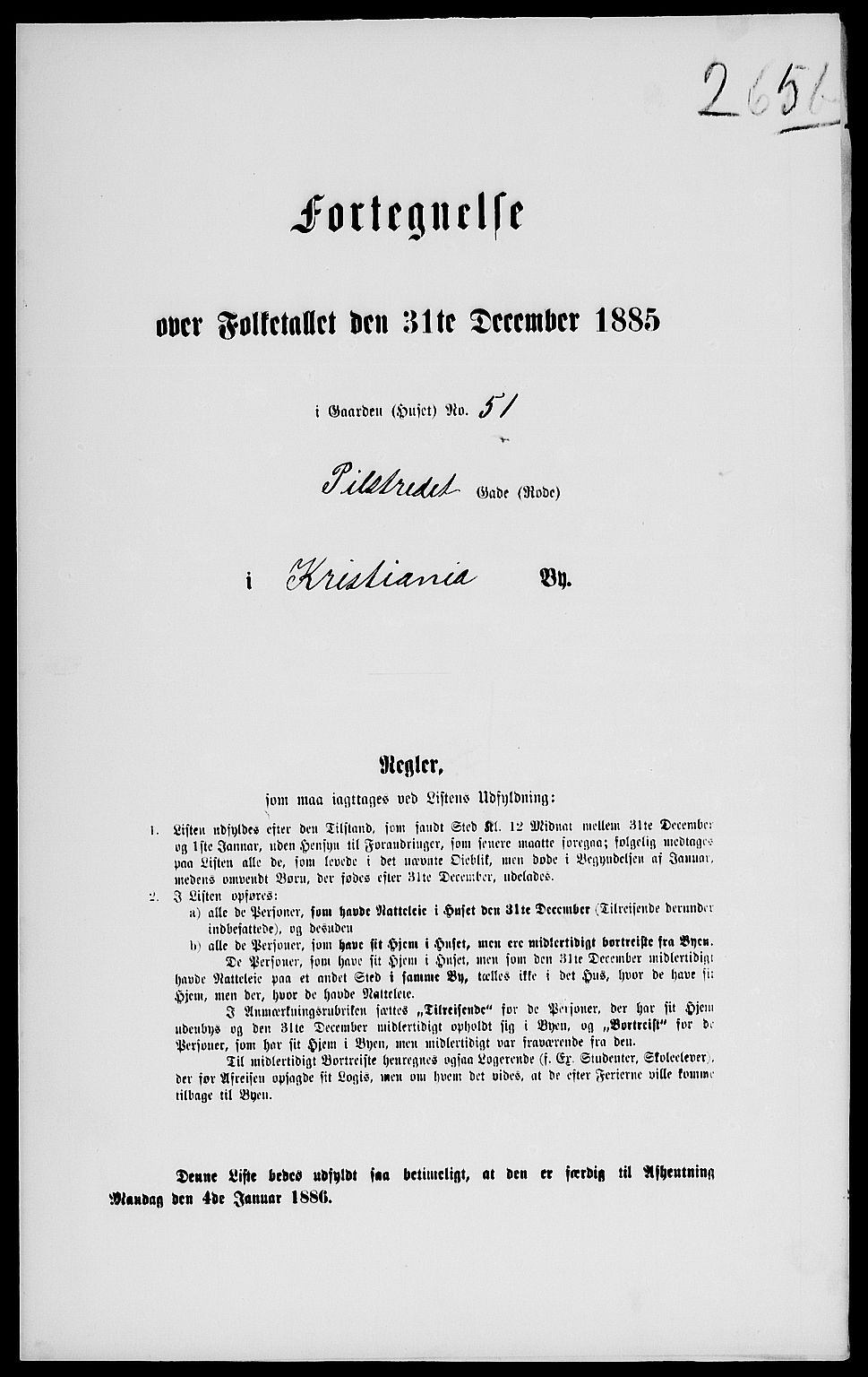 RA, Folketelling 1885 for 0301 Kristiania kjøpstad, 1885, s. 2274