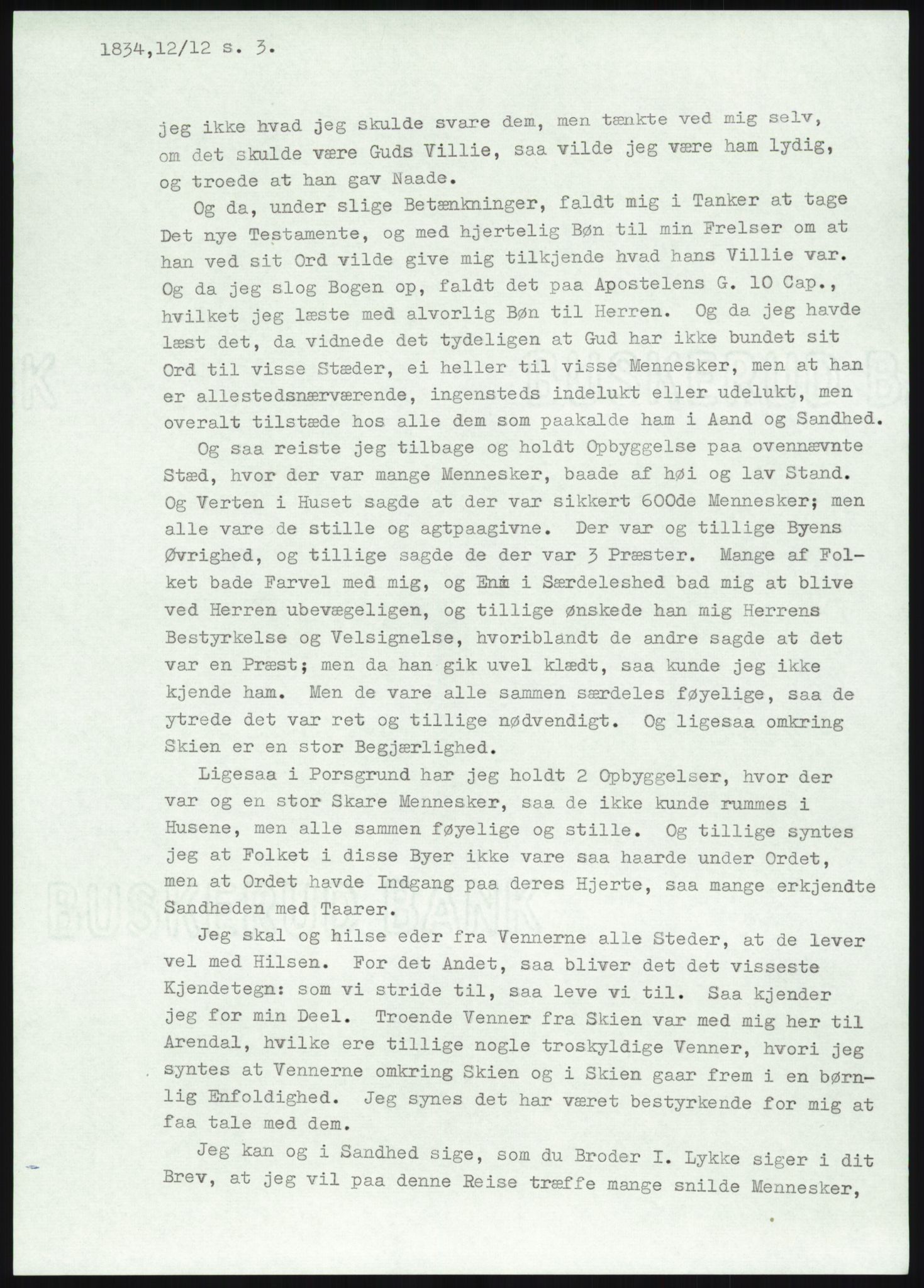 Samlinger til kildeutgivelse, Haugianerbrev, AV/RA-EA-6834/F/L0004: Haugianerbrev IV: 1827-1842, 1827-1842