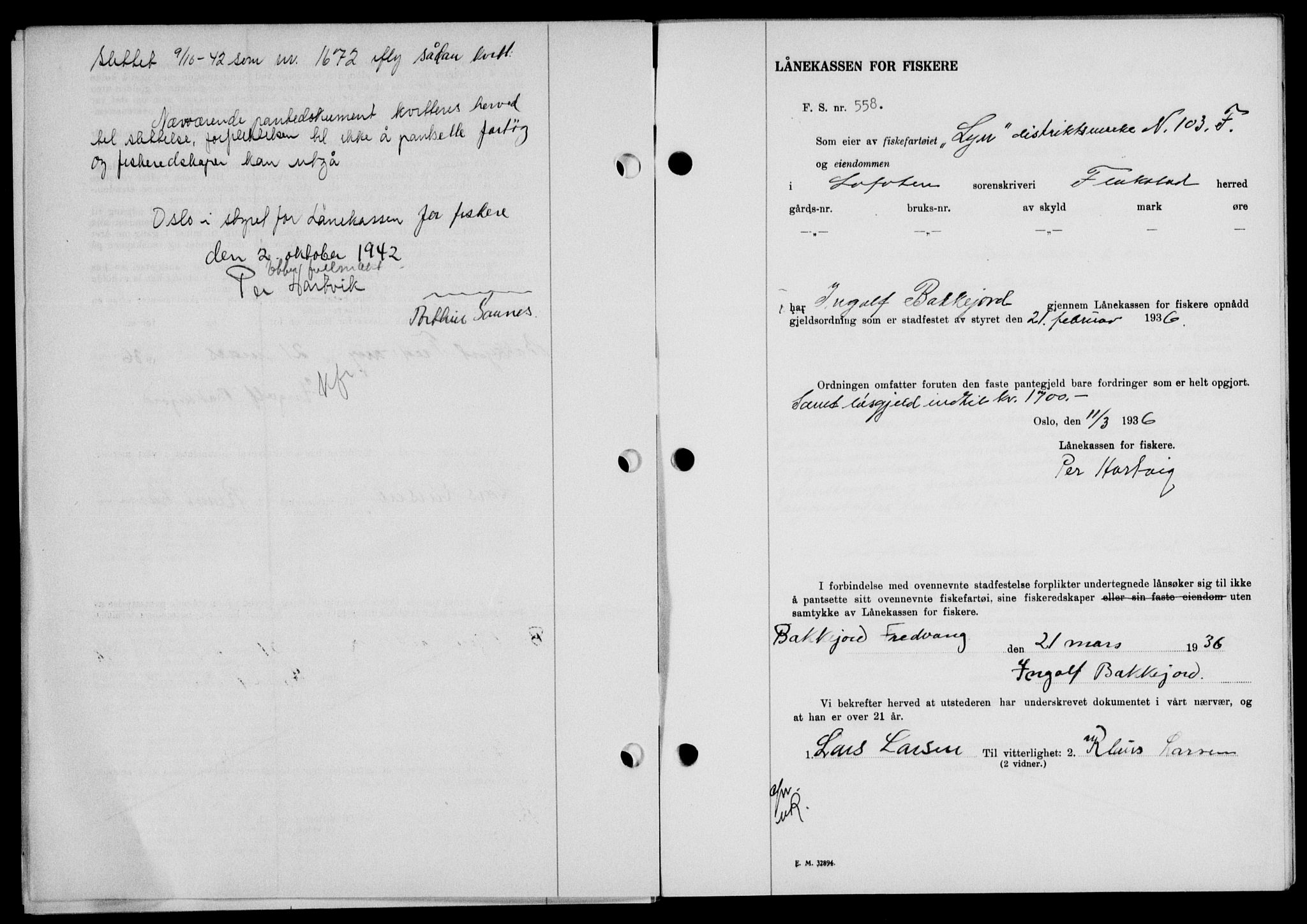 Lofoten sorenskriveri, SAT/A-0017/1/2/2C/L0033b: Pantebok nr. 33b, 1936-1936, Dagboknr: 578/1936