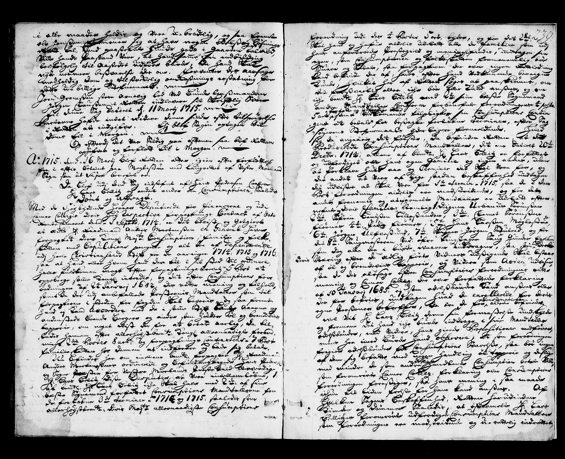 Nedenes sorenskriveri før 1824, AV/SAK-1221-0007/F/Fa/L0016: Tingbok med register nr 11, 1713-1715, s. 238b-239a