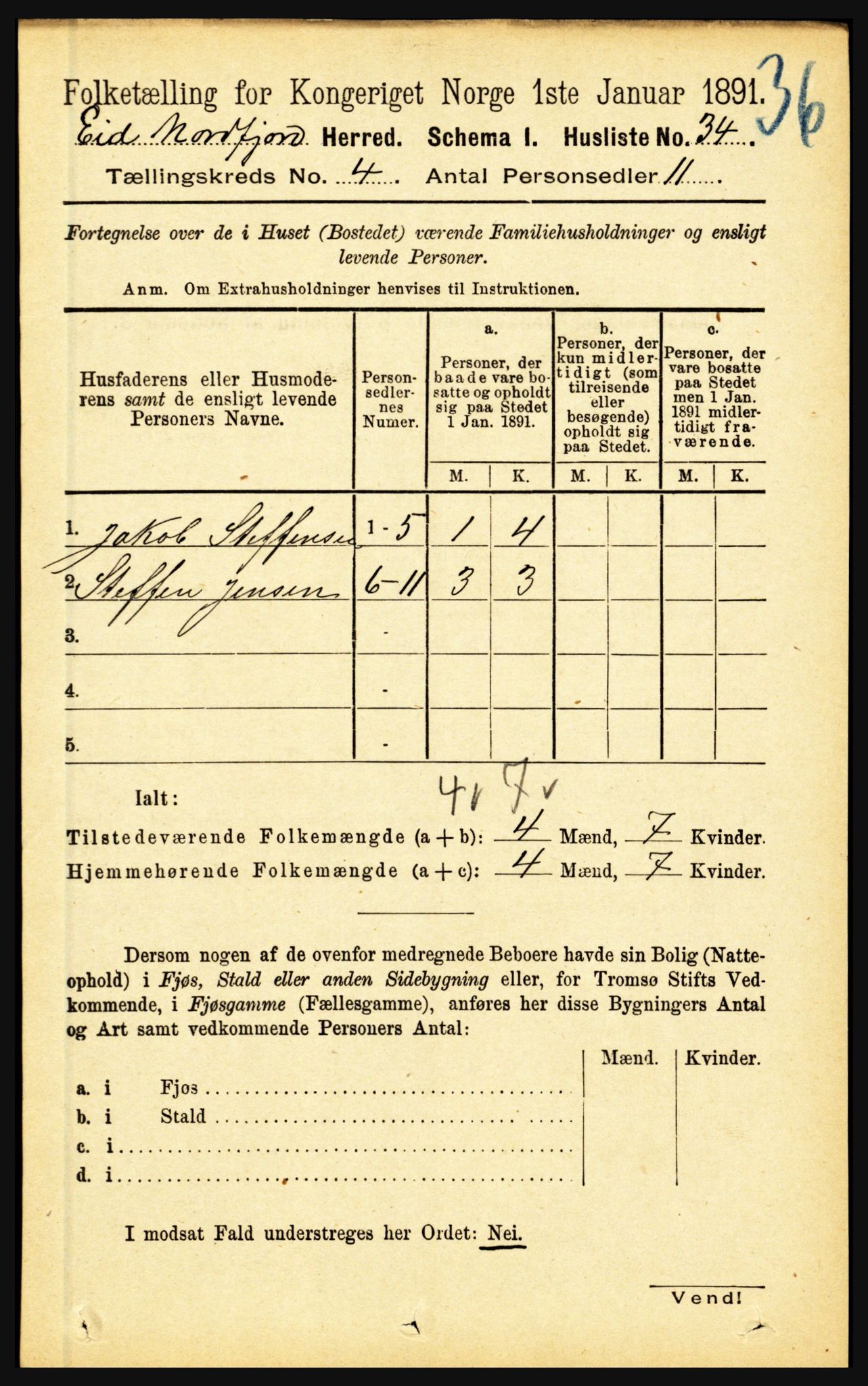 RA, Folketelling 1891 for 1443 Eid herred, 1891, s. 869