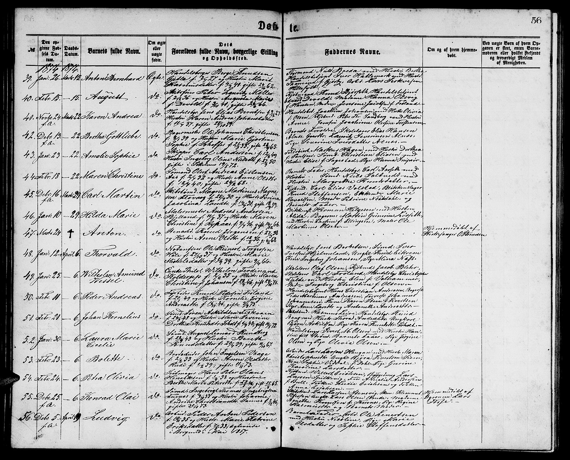 Ministerialprotokoller, klokkerbøker og fødselsregistre - Møre og Romsdal, AV/SAT-A-1454/529/L0465: Klokkerbok nr. 529C02, 1868-1877, s. 56