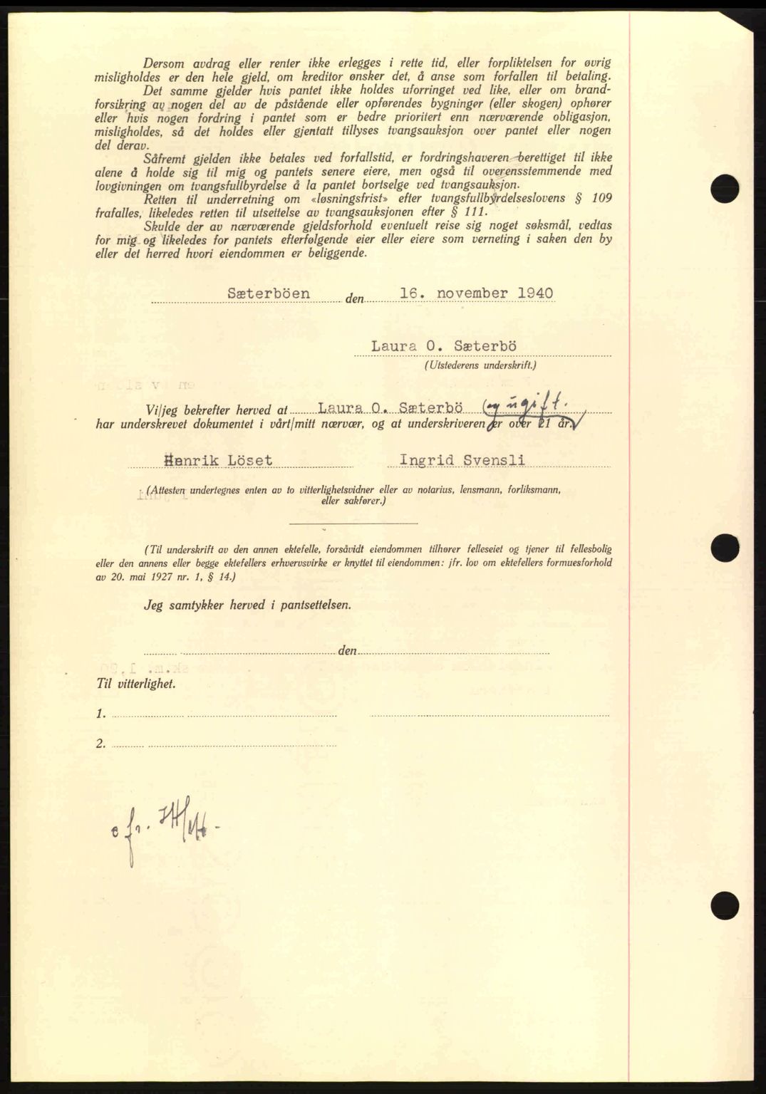 Nordmøre sorenskriveri, AV/SAT-A-4132/1/2/2Ca: Pantebok nr. B87, 1940-1941, Dagboknr: 2043/1940