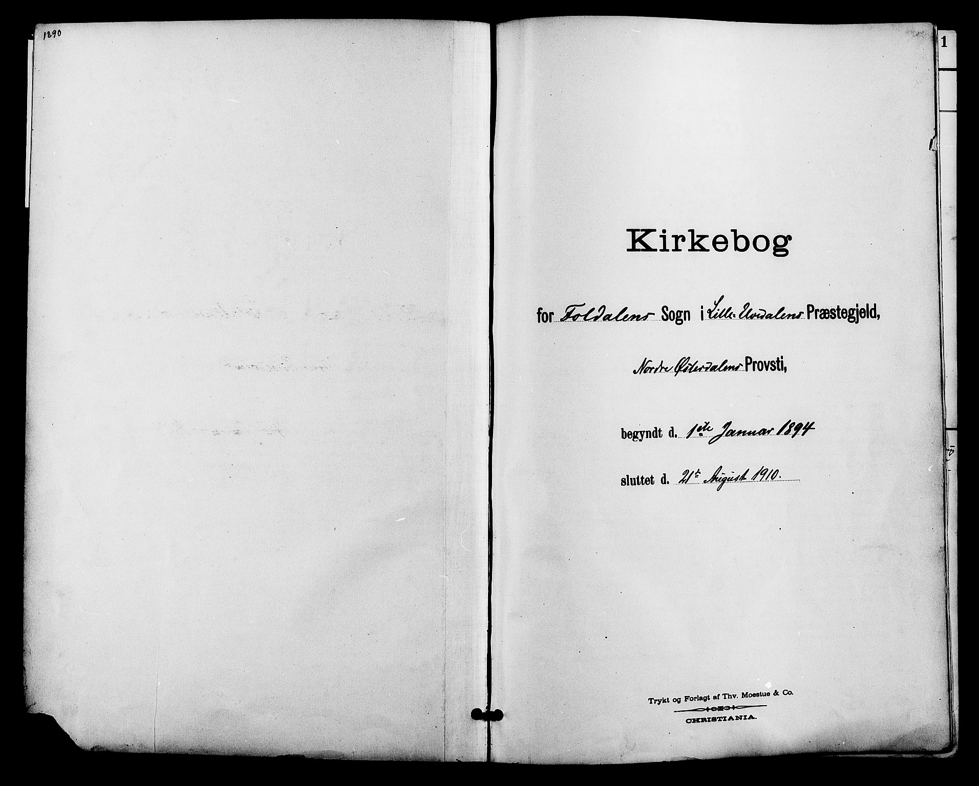 Alvdal prestekontor, SAH/PREST-060/H/Ha/Hab/L0004: Klokkerbok nr. 4, 1894-1910