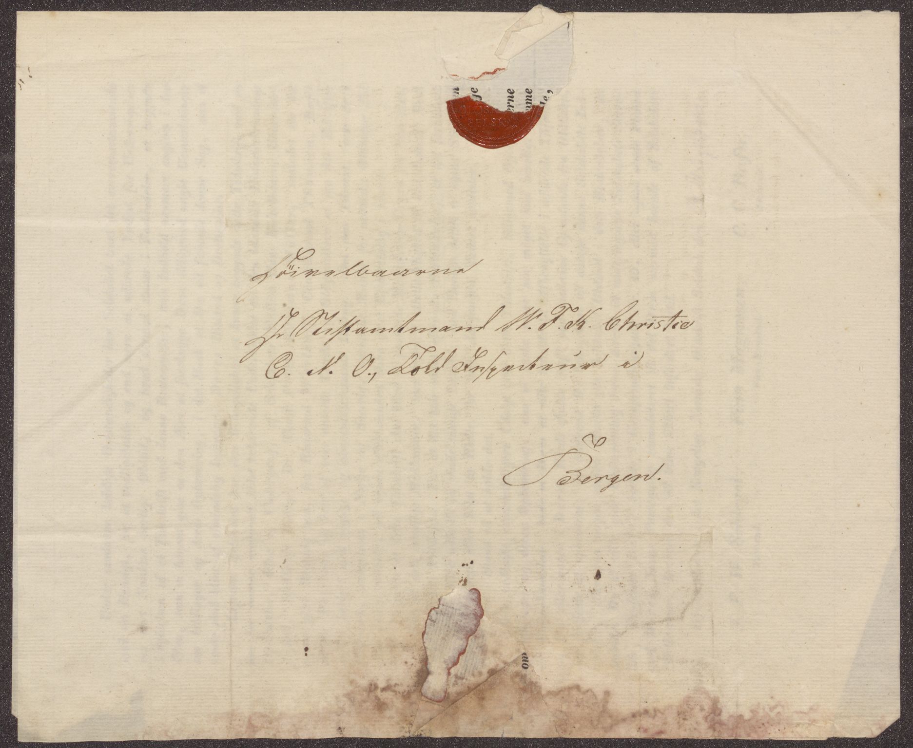 Bergens Museum, UMB/A007/D/Da/L0005/0001: Innkommende brev 1831 - 1832 / Innkommende brev 1831, 1831