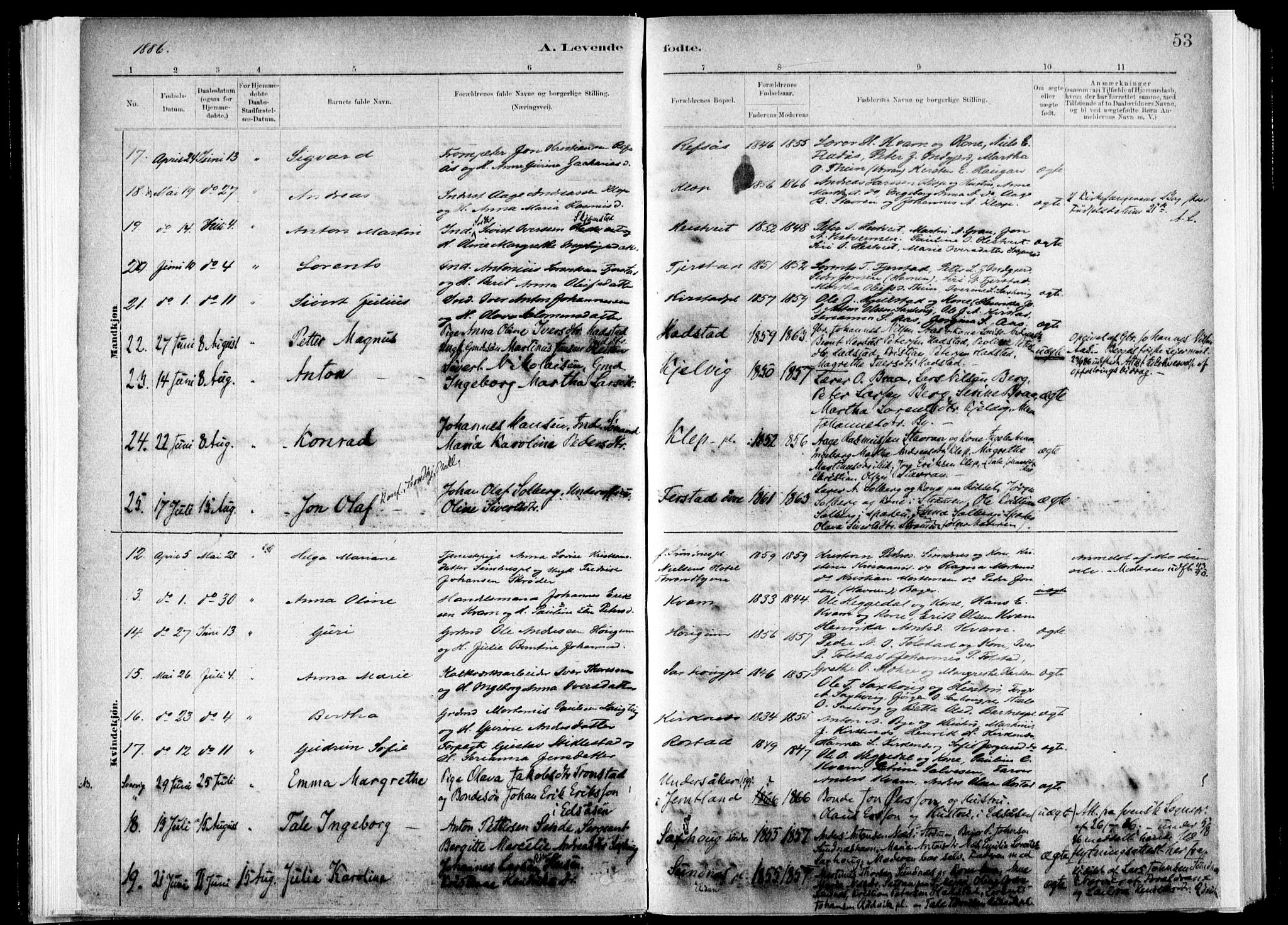 Ministerialprotokoller, klokkerbøker og fødselsregistre - Nord-Trøndelag, SAT/A-1458/730/L0285: Ministerialbok nr. 730A10, 1879-1914, s. 53