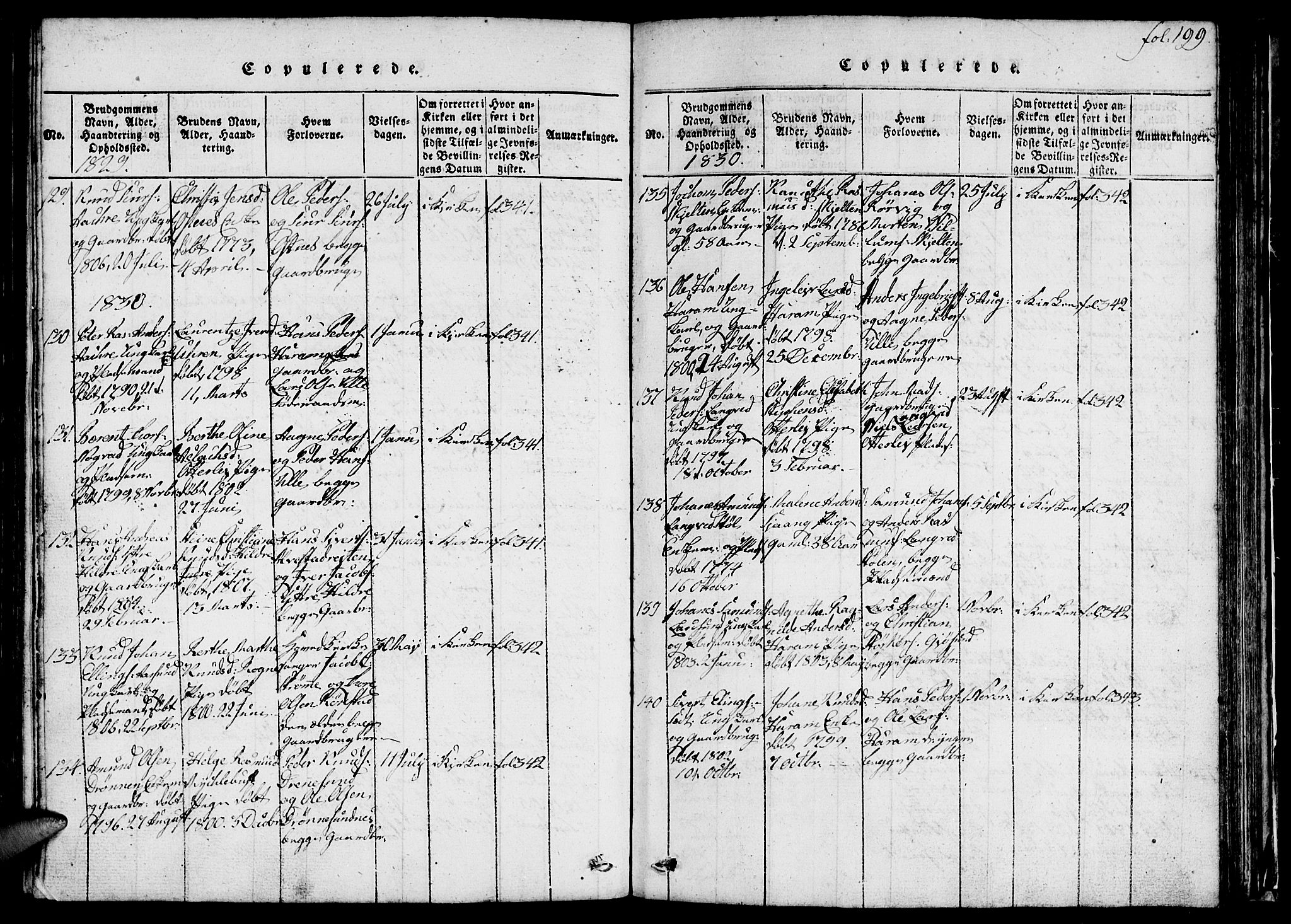 Ministerialprotokoller, klokkerbøker og fødselsregistre - Møre og Romsdal, SAT/A-1454/536/L0506: Klokkerbok nr. 536C01, 1818-1859, s. 199