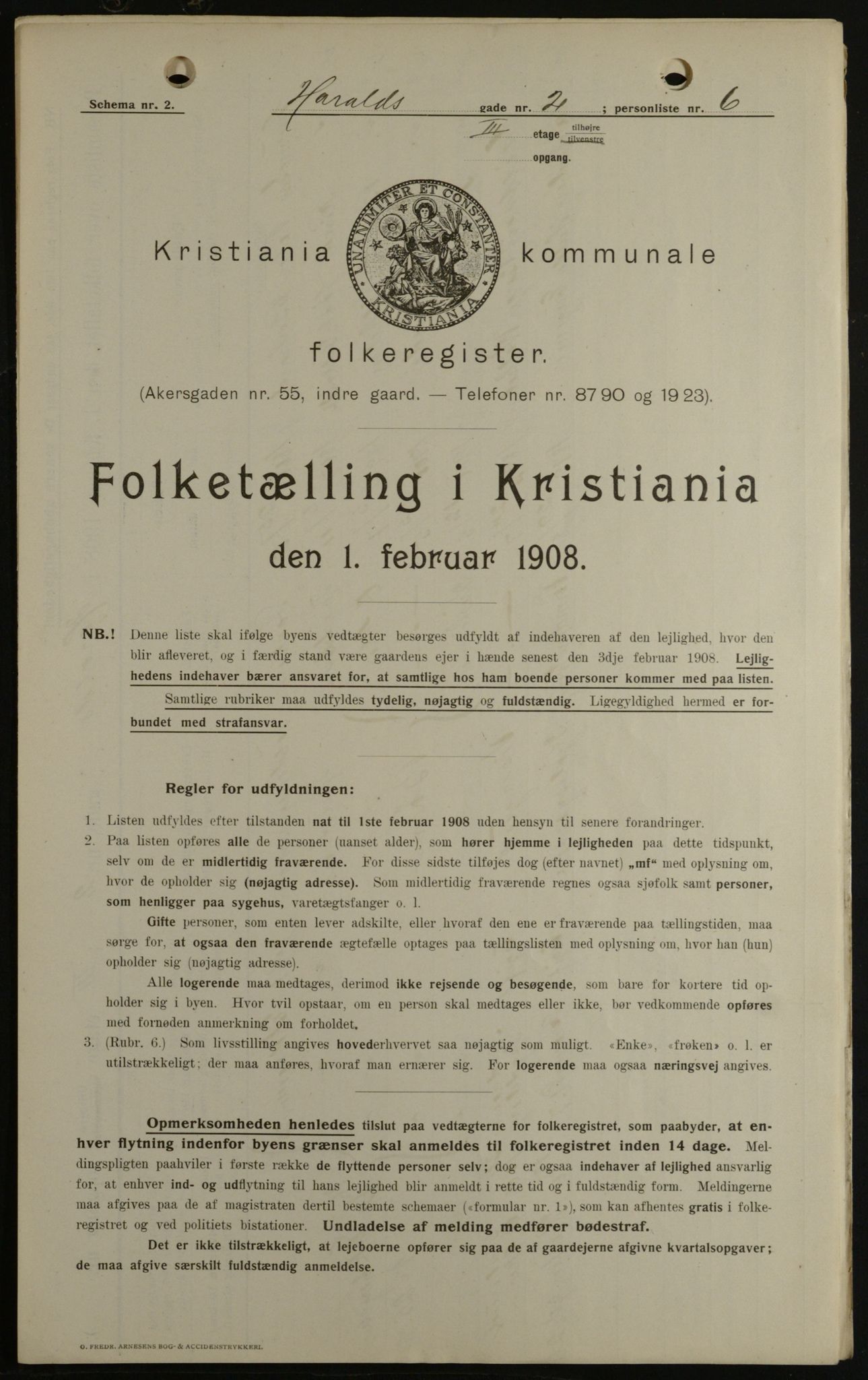 OBA, Kommunal folketelling 1.2.1908 for Kristiania kjøpstad, 1908, s. 31588