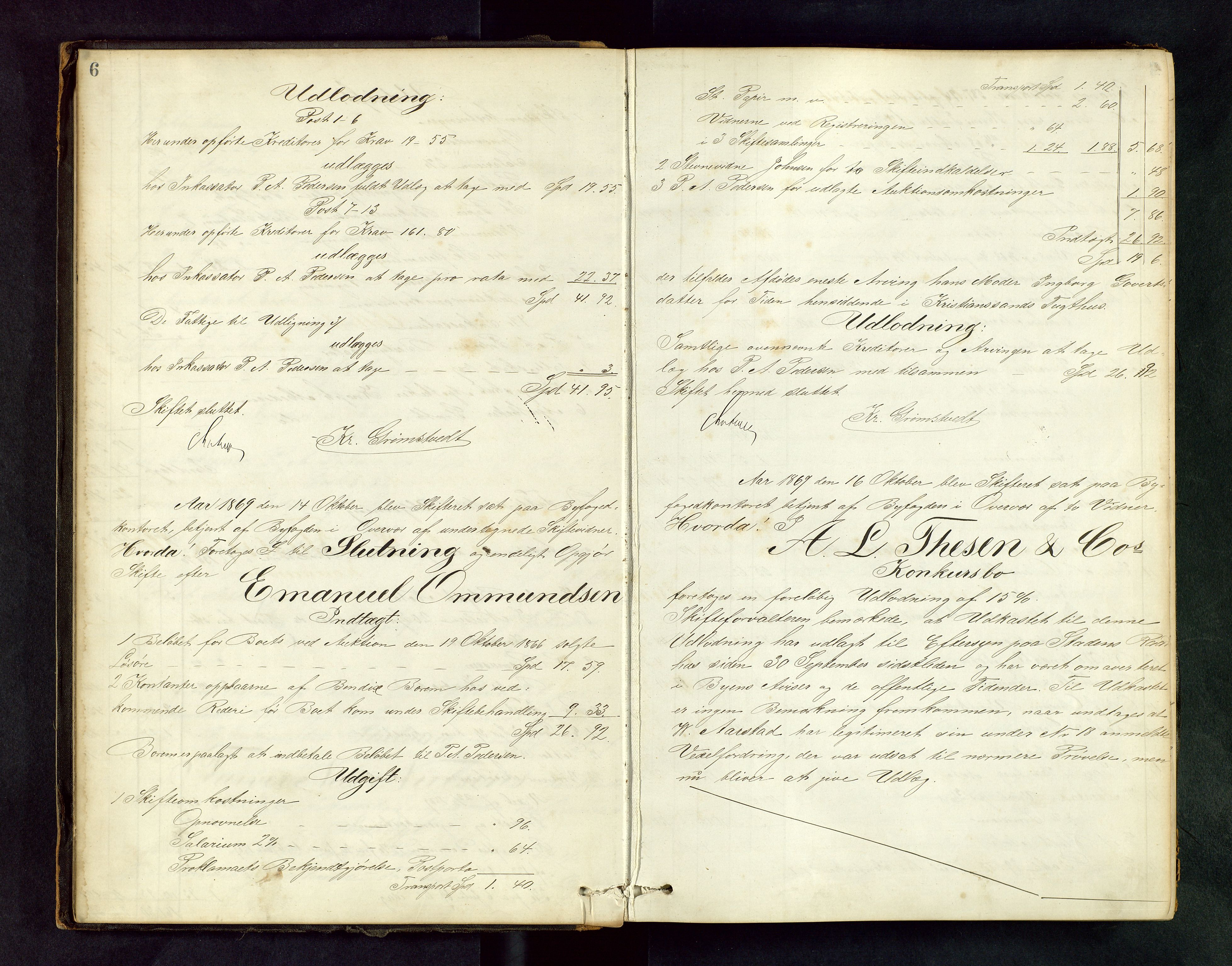 Stavanger byfogd, AV/SAST-A-101408/001/5/50/503BD/L0001: Skifteutlodningsprotokoll, 1869-1871, s. 6