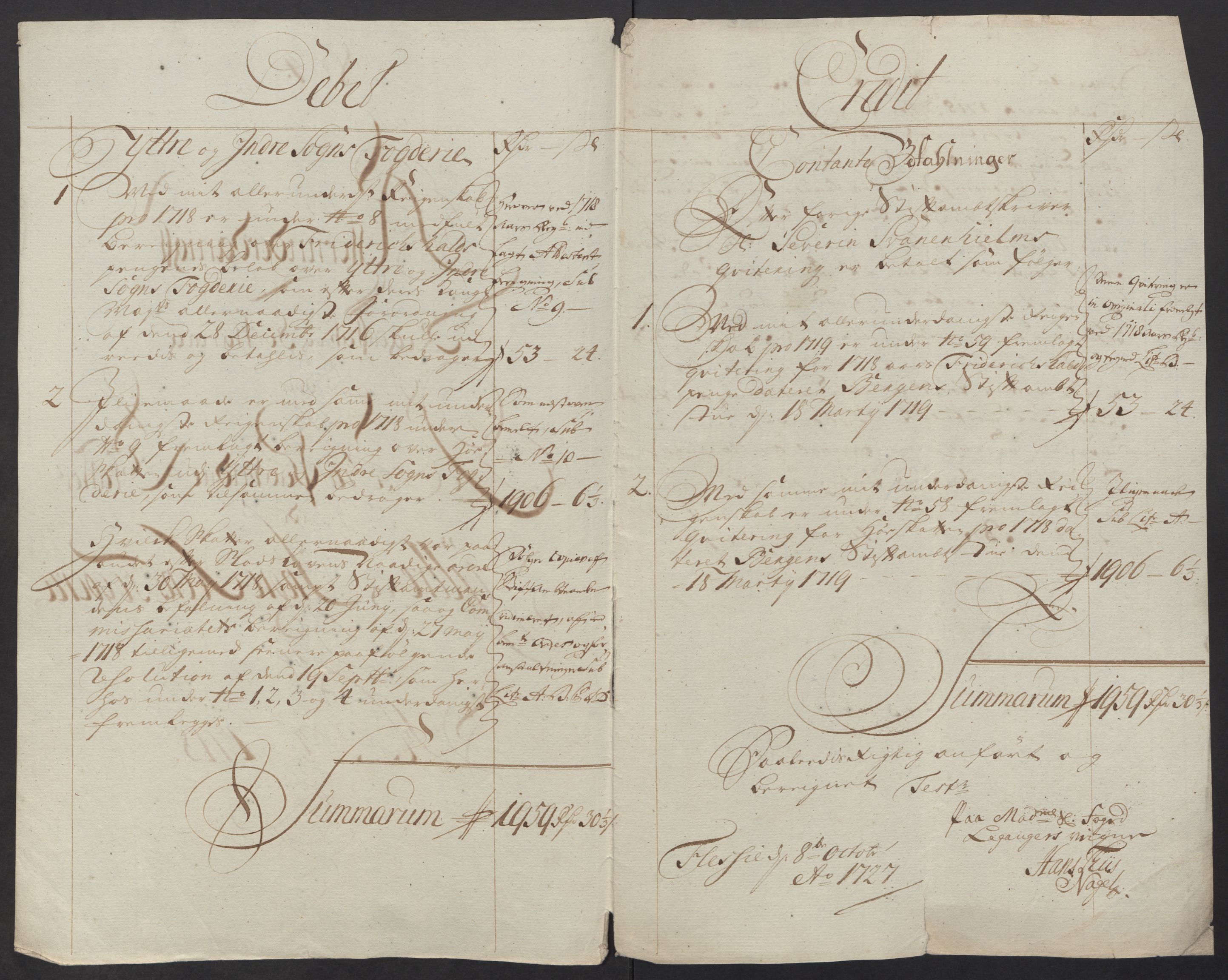 Rentekammeret inntil 1814, Reviderte regnskaper, Fogderegnskap, AV/RA-EA-4092/R52/L3321: Fogderegnskap Sogn, 1717-1718, s. 869