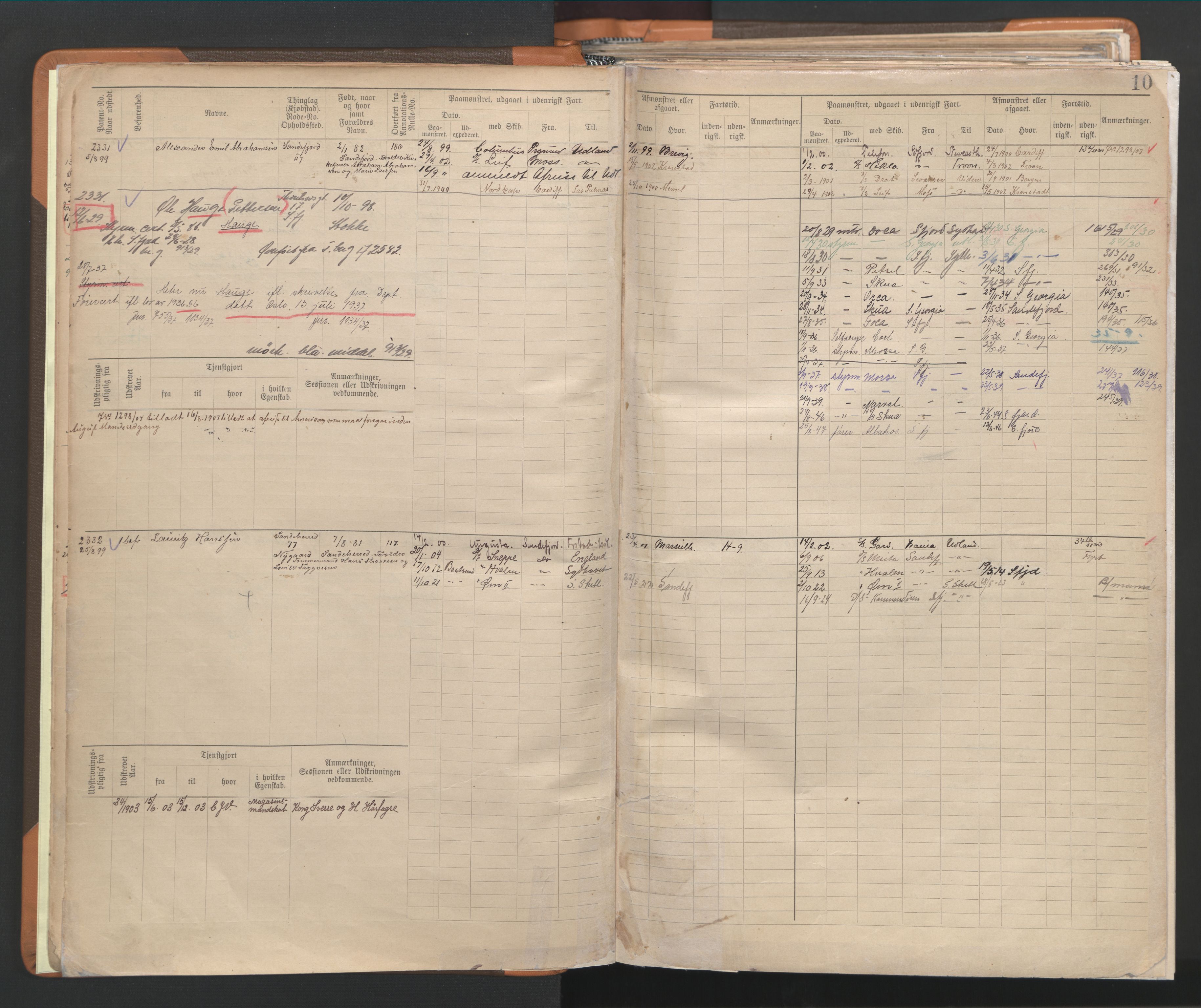Sandefjord innrulleringskontor, AV/SAKO-A-788/F/Fb/L0009: Hovedrulle, 1897, s. 10