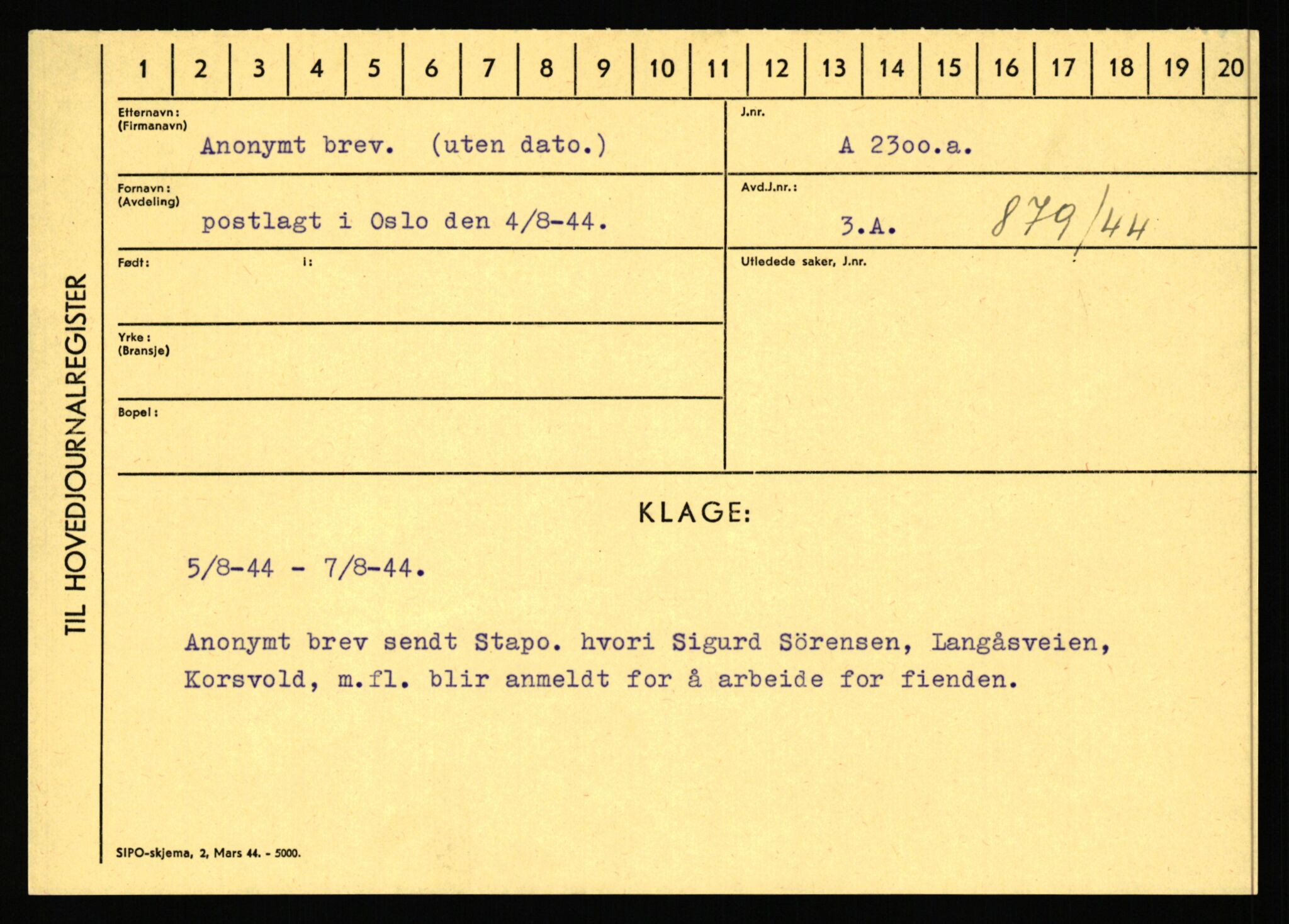 Statspolitiet - Hovedkontoret / Osloavdelingen, AV/RA-S-1329/C/Ca/L0001: Aabakken - Armann, 1943-1945, s. 4384
