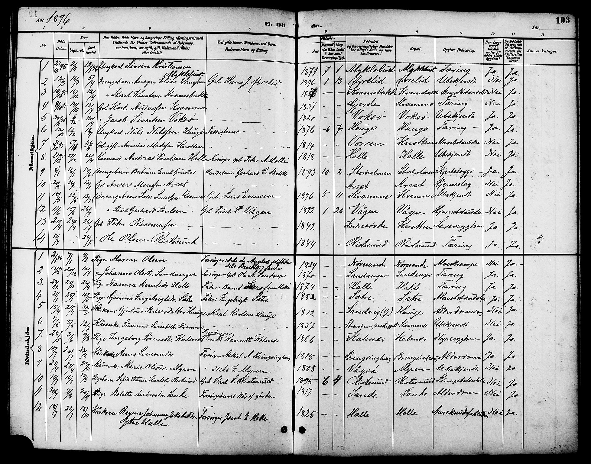 Ministerialprotokoller, klokkerbøker og fødselsregistre - Møre og Romsdal, AV/SAT-A-1454/503/L0049: Klokkerbok nr. 503C04, 1894-1915, s. 193