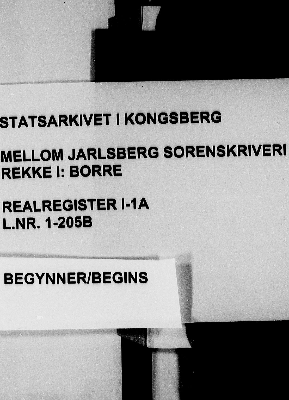 Mellom Jarlsberg sorenskriveri, SAKO/A-132/G/Gb/Gba/L0001a: Panteregister nr. I 1a