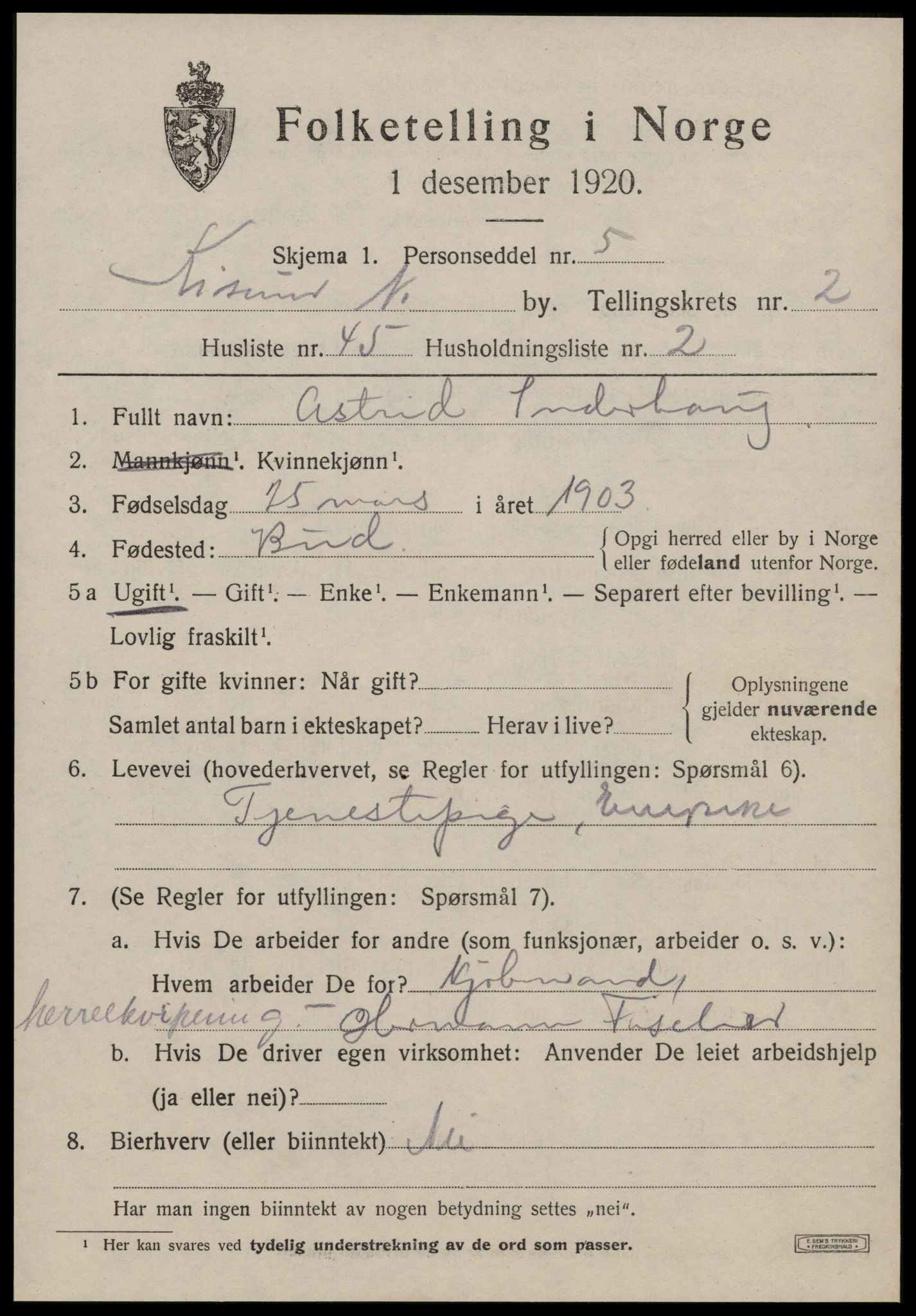 SAT, Folketelling 1920 for 1503 Kristiansund kjøpstad, 1920, s. 13171
