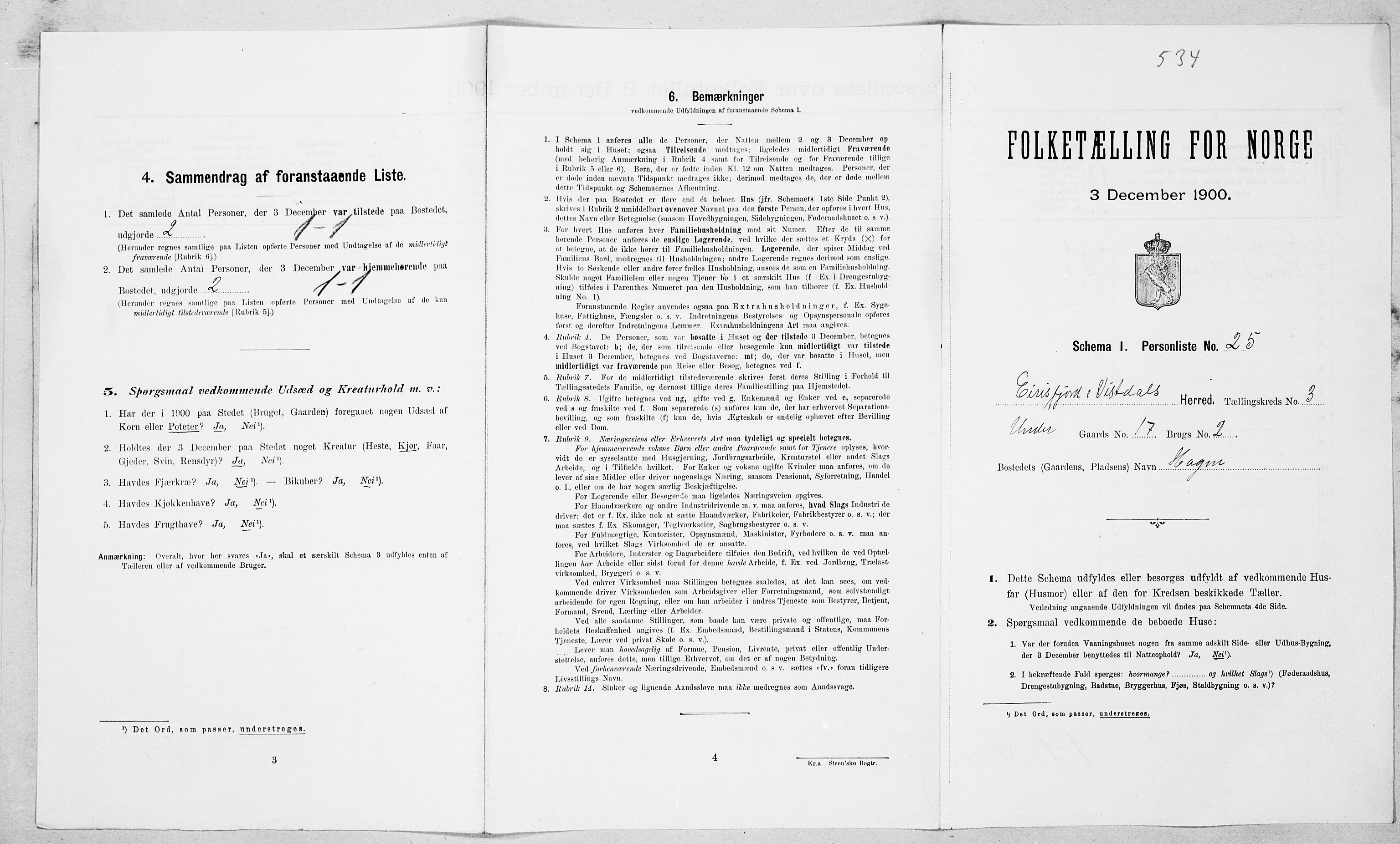 SAT, Folketelling 1900 for 1542 Eresfjord og Vistdal herred, 1900, s. 245