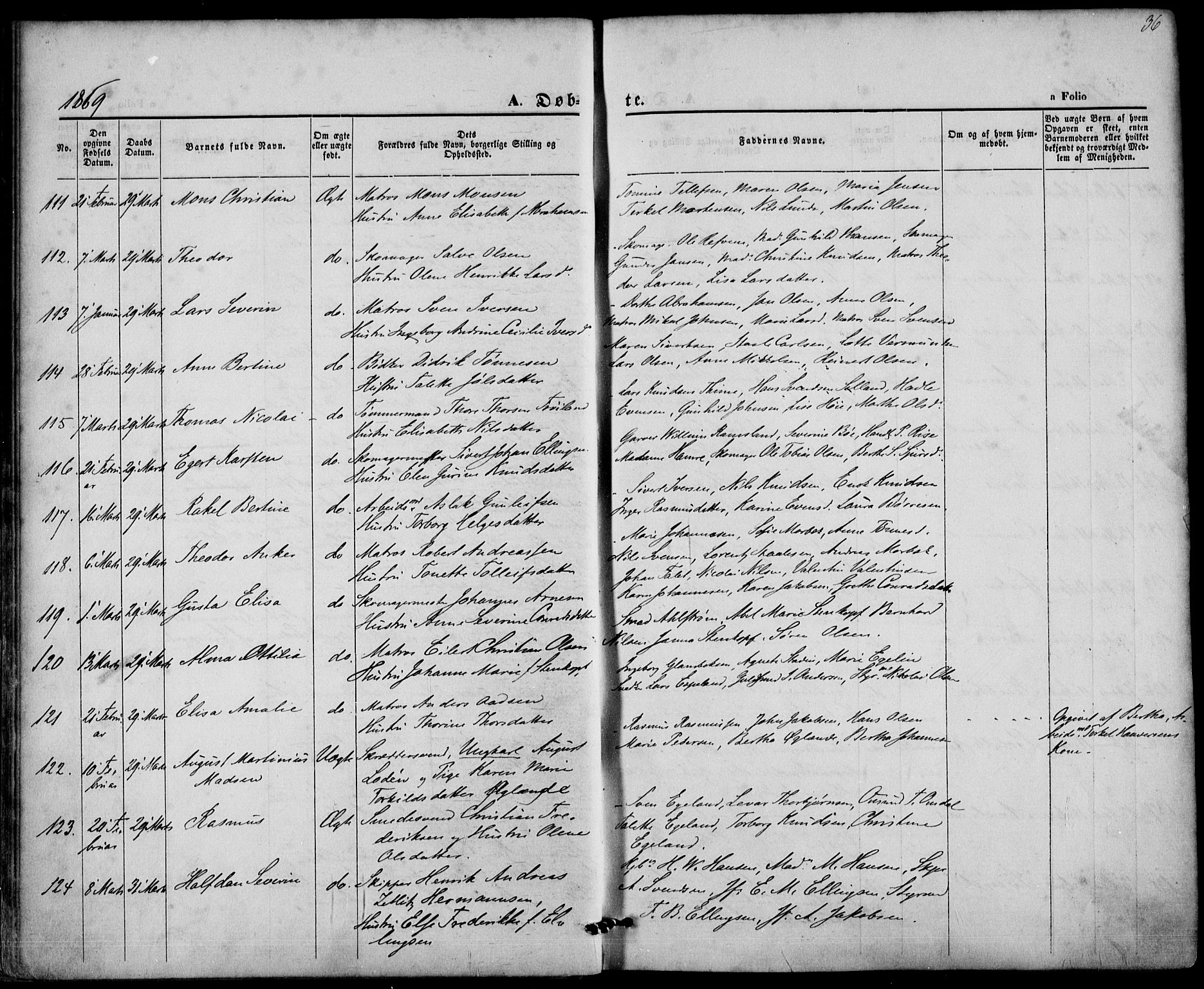 St. Petri sokneprestkontor, AV/SAST-A-101813/001/30/30BA/L0008: Ministerialbok nr. A 8, 1868-1876, s. 36