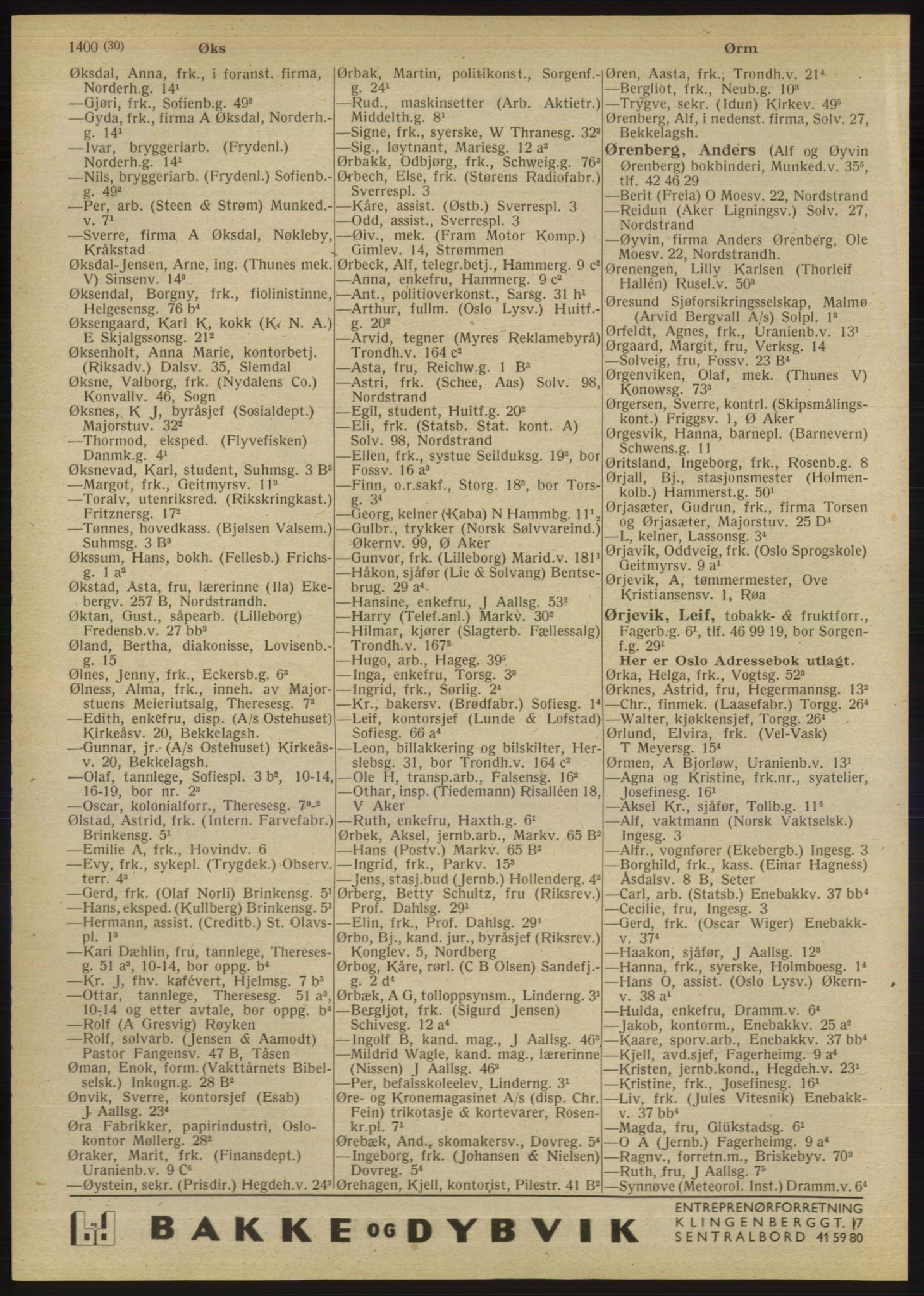 Kristiania/Oslo adressebok, PUBL/-, 1947, s. 1430