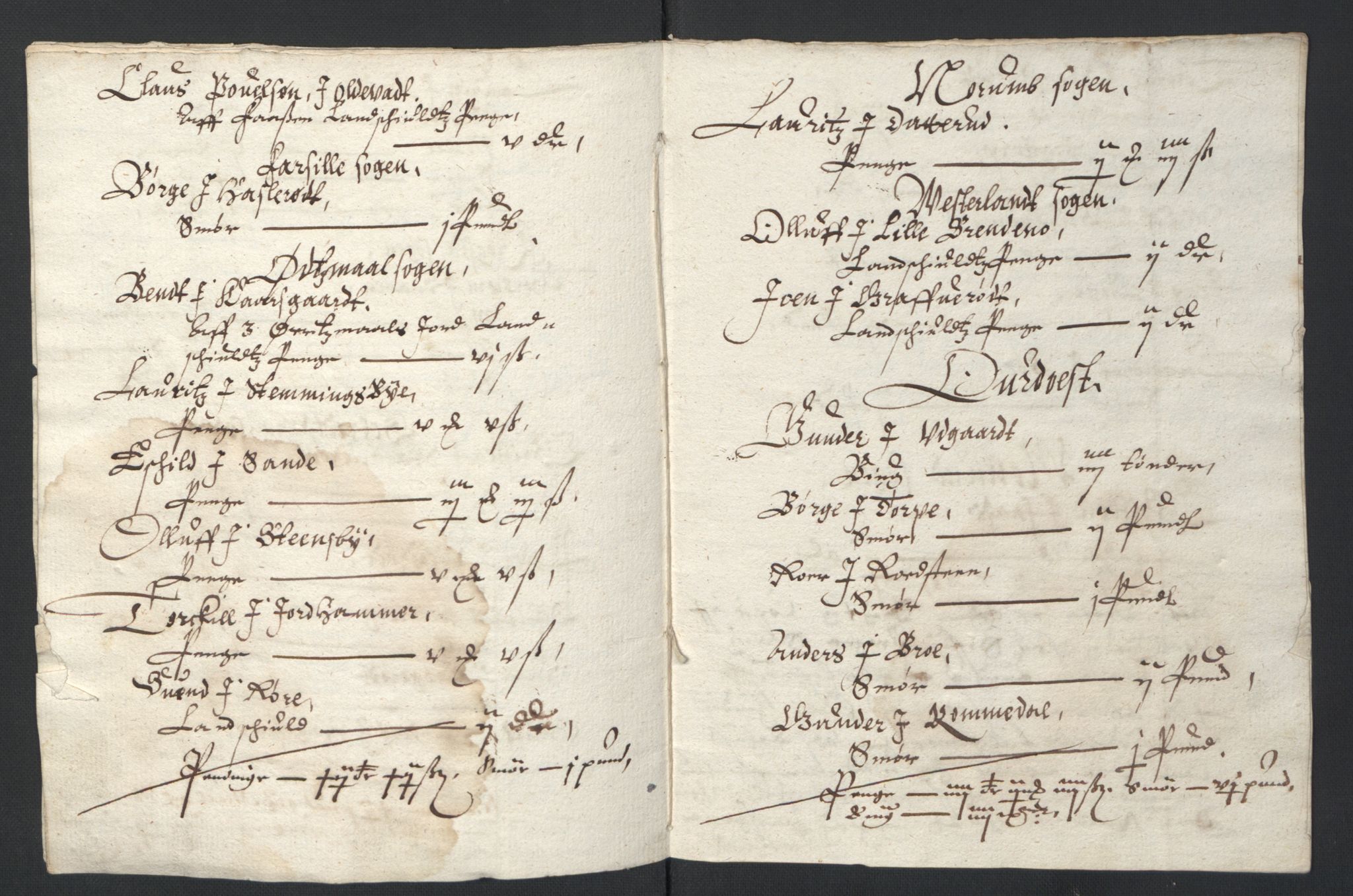 Stattholderembetet 1572-1771, AV/RA-EA-2870/Ek/L0007/0001: Jordebøker til utlikning av rosstjeneste 1624-1626: / Adelsjordebøker, 1624-1625, s. 45