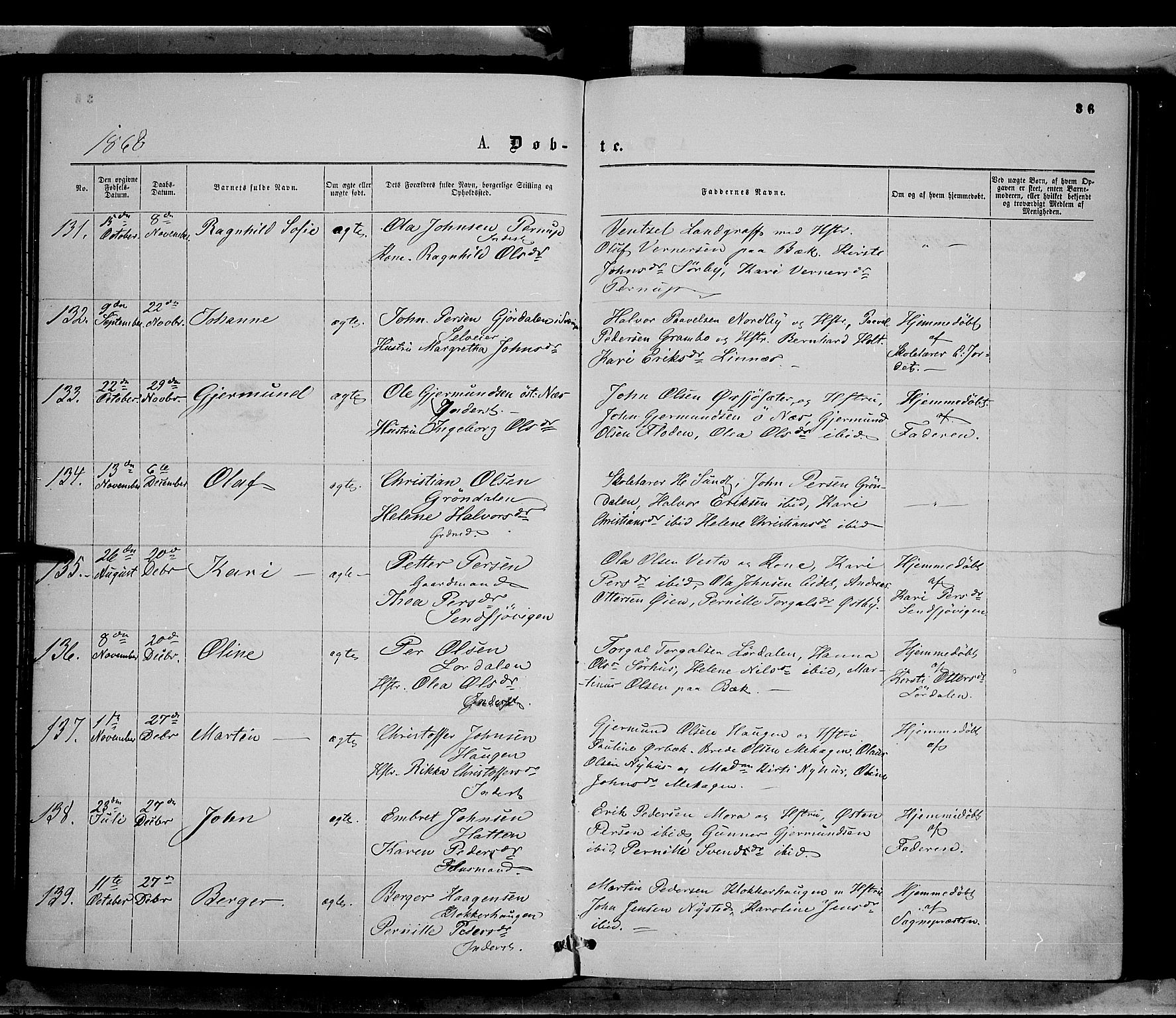 Trysil prestekontor, AV/SAH-PREST-046/H/Ha/Haa/L0006: Ministerialbok nr. 6, 1866-1873, s. 36