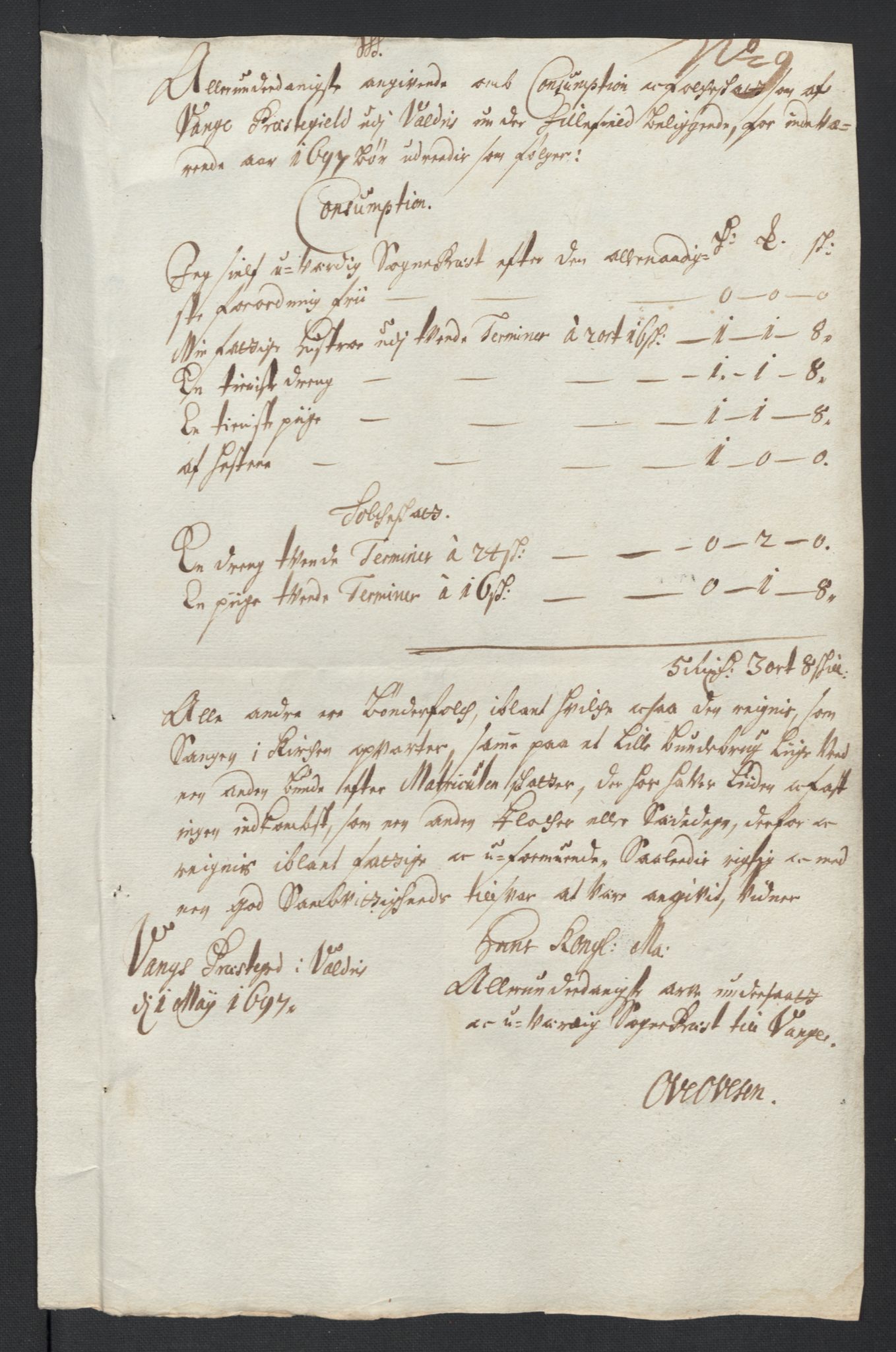 Rentekammeret inntil 1814, Reviderte regnskaper, Fogderegnskap, AV/RA-EA-4092/R18/L1295: Fogderegnskap Hadeland, Toten og Valdres, 1697, s. 188