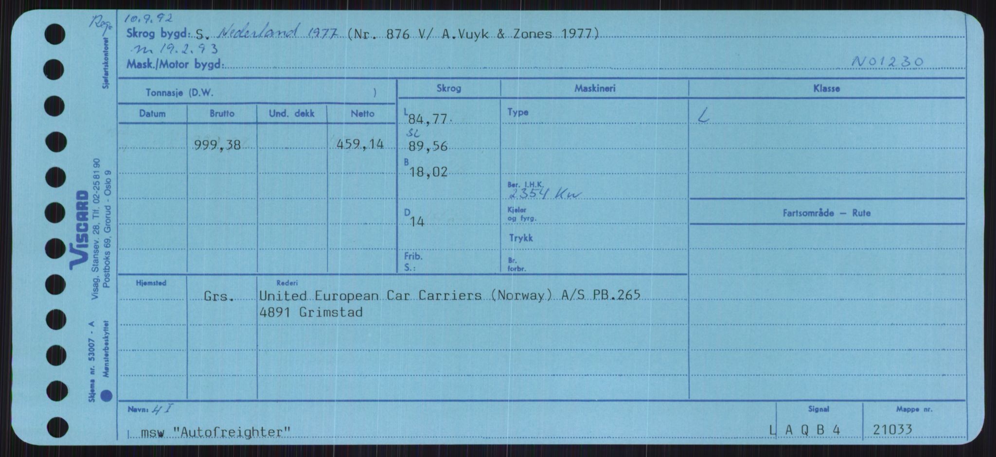 Sjøfartsdirektoratet med forløpere, Skipsmålingen, RA/S-1627/H/Ha/L0001/0001: Fartøy, A-Eig / Fartøy A-Bjøn, s. 555