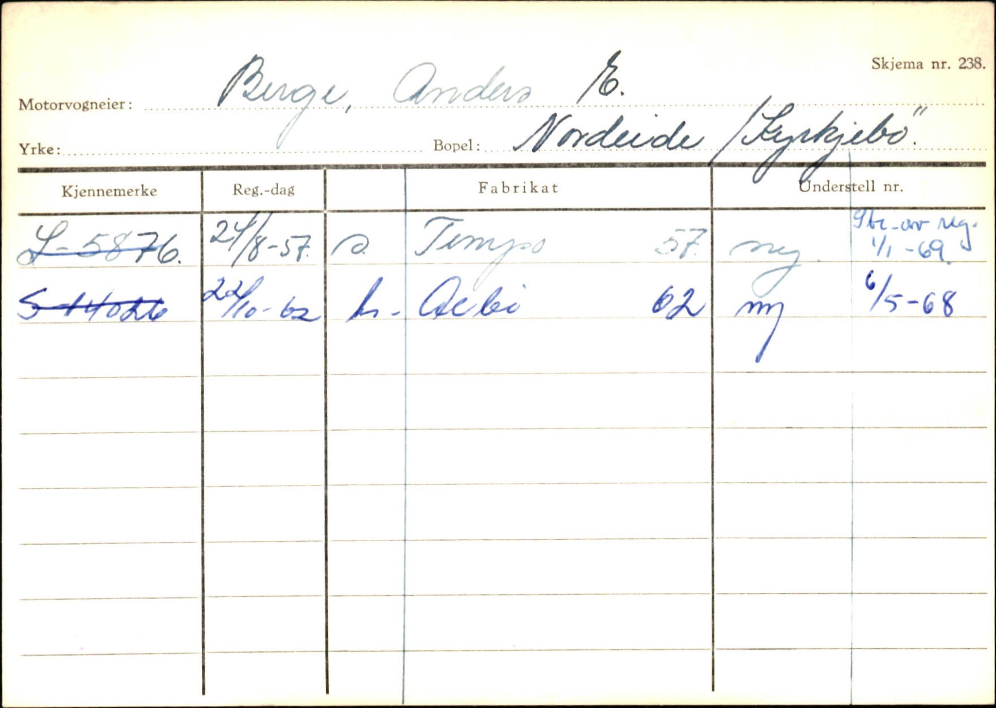 Statens vegvesen, Sogn og Fjordane vegkontor, SAB/A-5301/4/F/L0130: Eigarregister Eid T-Å. Høyanger A-O, 1945-1975, s. 535