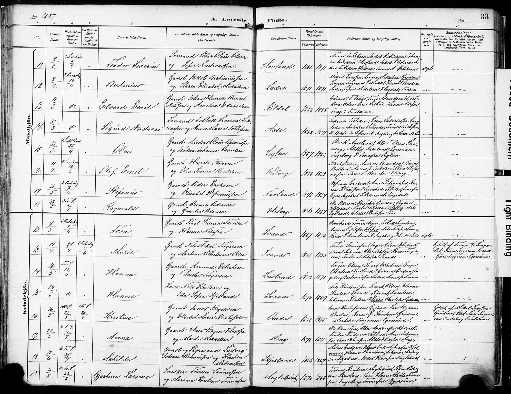 Eigersund sokneprestkontor, AV/SAST-A-101807/S08/L0018: Ministerialbok nr. A 17, 1892-1905, s. 33