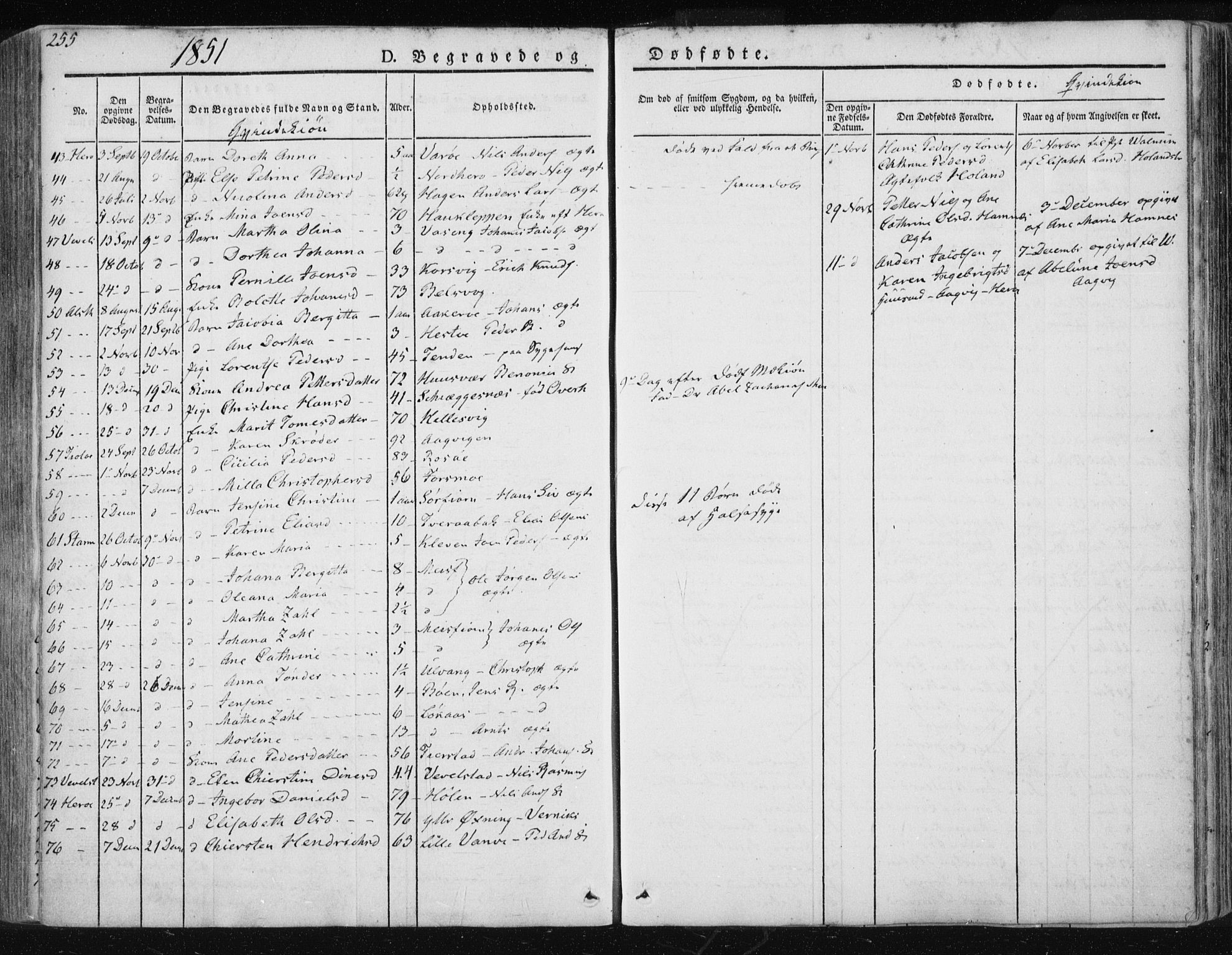 Ministerialprotokoller, klokkerbøker og fødselsregistre - Nordland, SAT/A-1459/830/L0447: Ministerialbok nr. 830A11, 1831-1854, s. 255